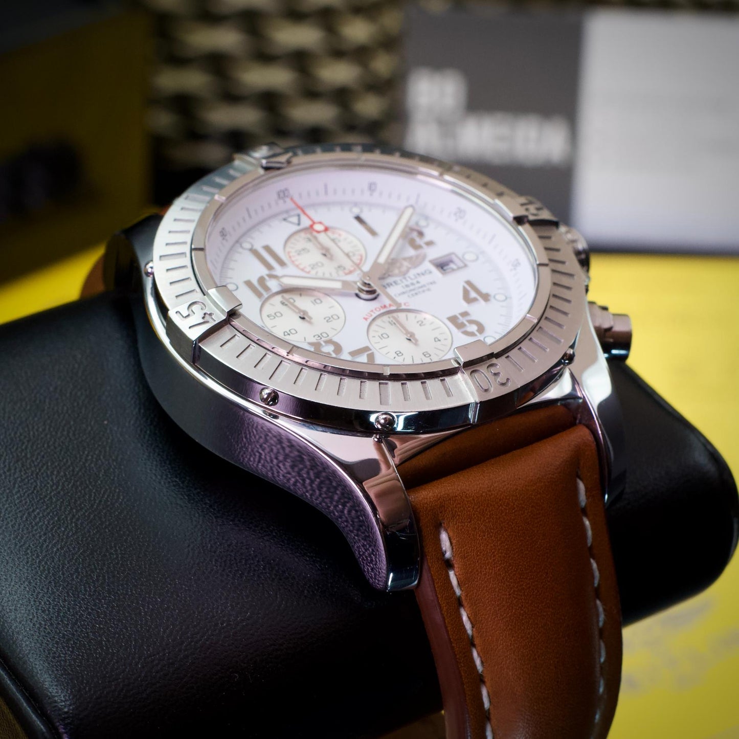 Breitling Super Avenger A1337011 48mm White Dial Steel Bracelet Box Papers