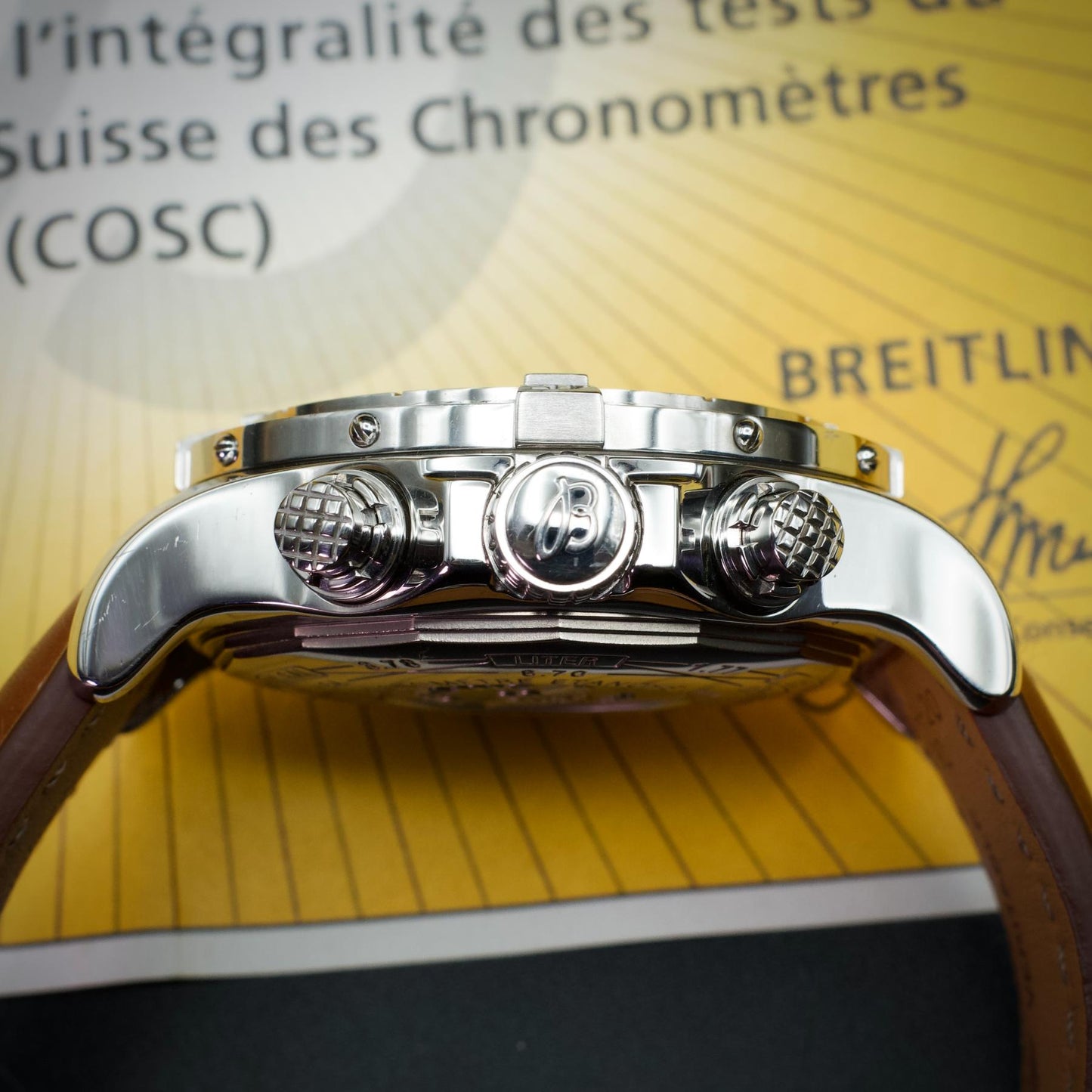 Breitling Super Avenger A1337011 48mm White Dial Steel Bracelet Box Papers