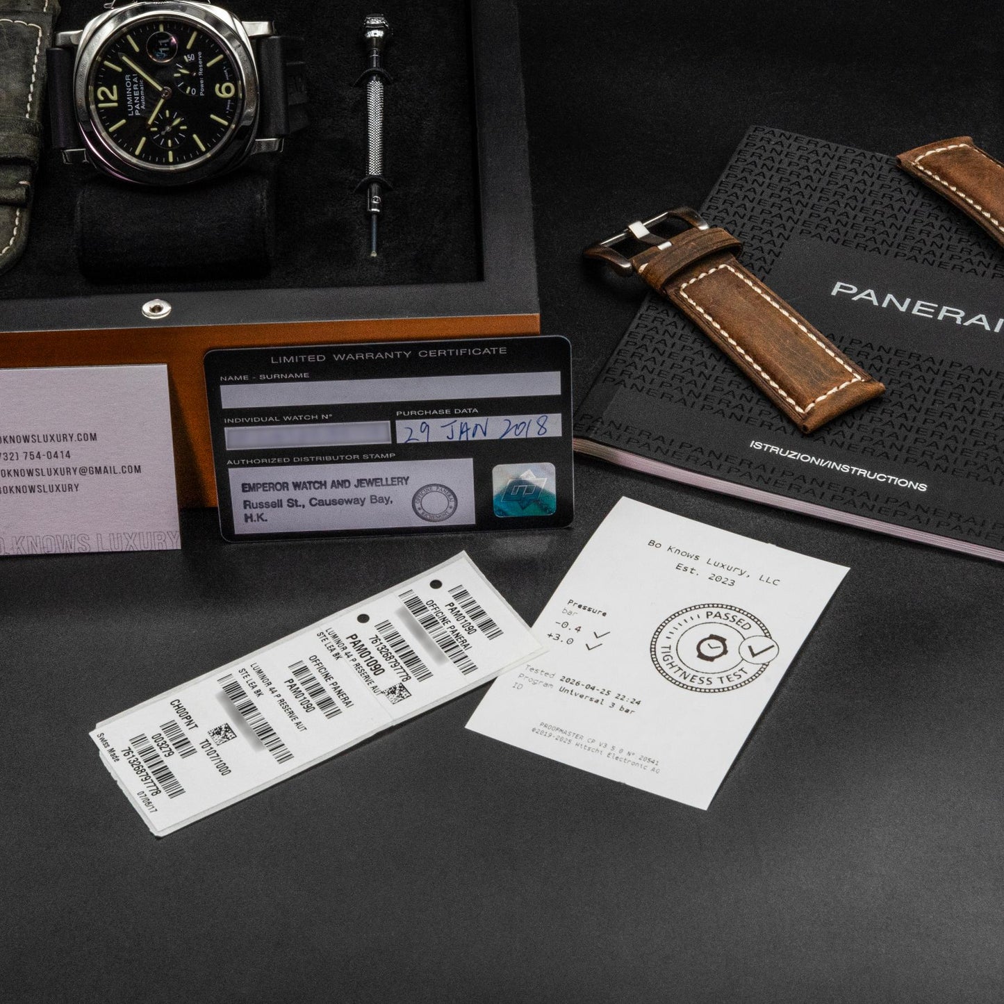 Panerai Luminor Power Reserve PAM01090 44mm Steel Black Dial Box Papers 2018