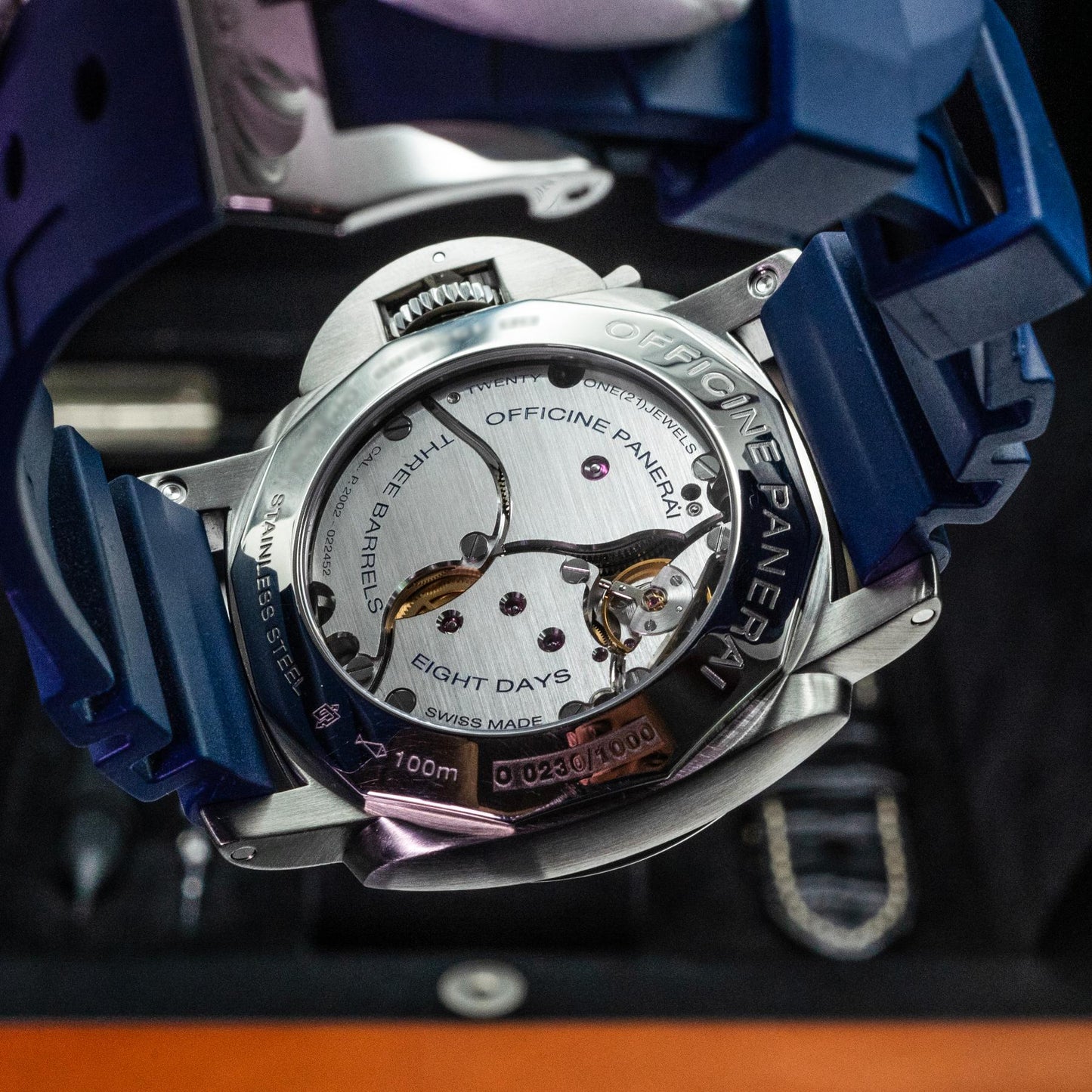 Panerai Luminor 1950 8 Days GMT PAM00233 44mm Steel Black Dial Box Papers 2014