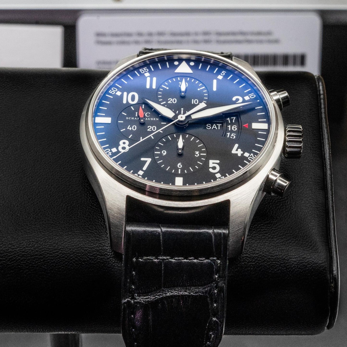 IWC Pilot's Watch Chronograph IW377701 43mm Steel Black Dial Box Papers 2014