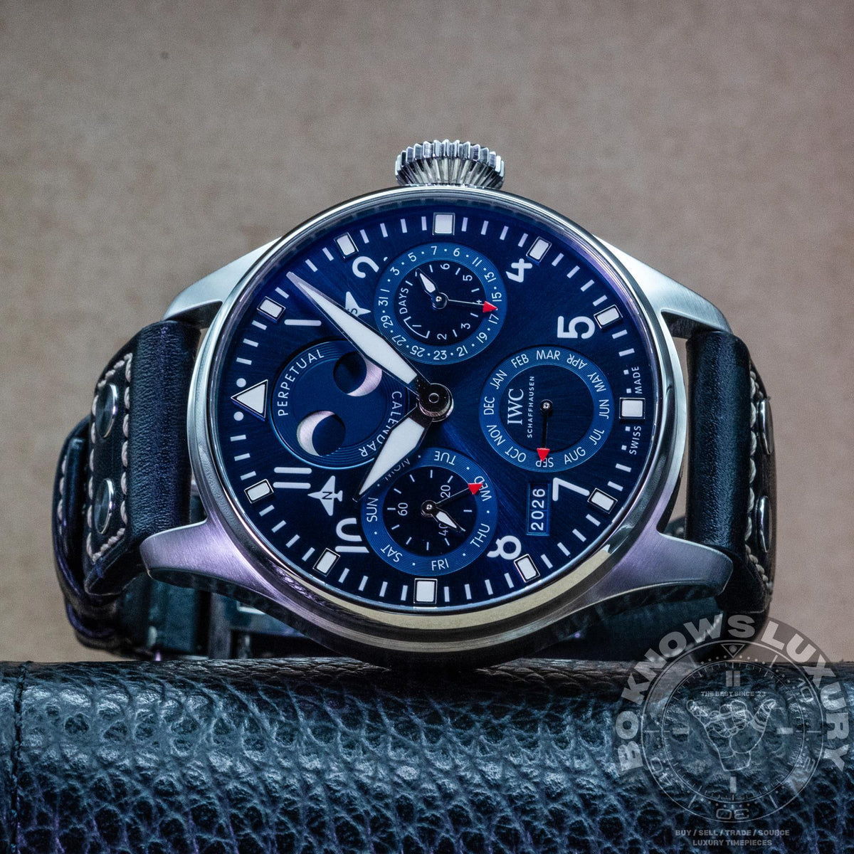 IWC Big Pilot Perpetual Calendar IW503605 46mm Steel Blue Dial Box Papers 2023