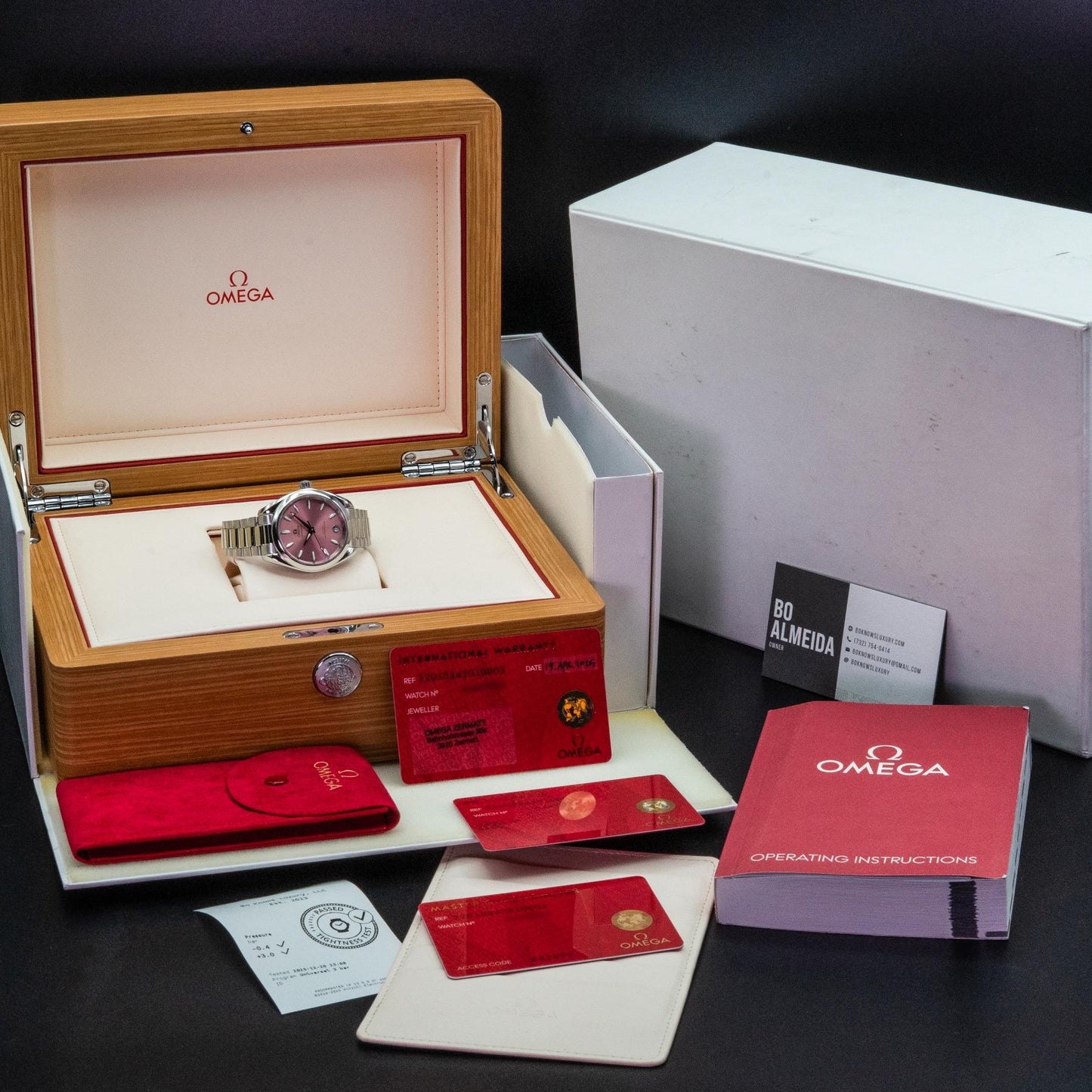 Omega Seamaster Aqua Terra 220.10.34.20.10.003 34mm Shell Pink Box Papers
