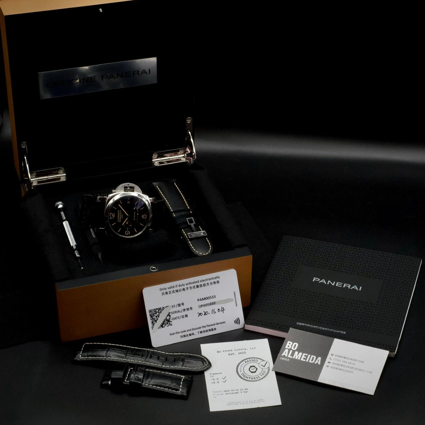 Panerai PAM00533 Luminor 1950 10 Days GMT 44mm Steel Black Dial Full Set