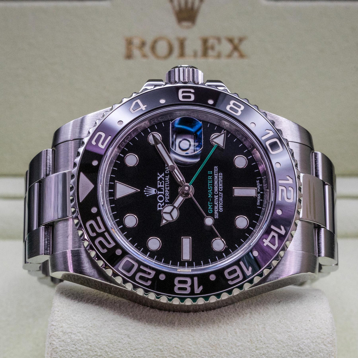 Rolex GMT-Master II 116710LN 40mm Steel Black Dial Box Service Card