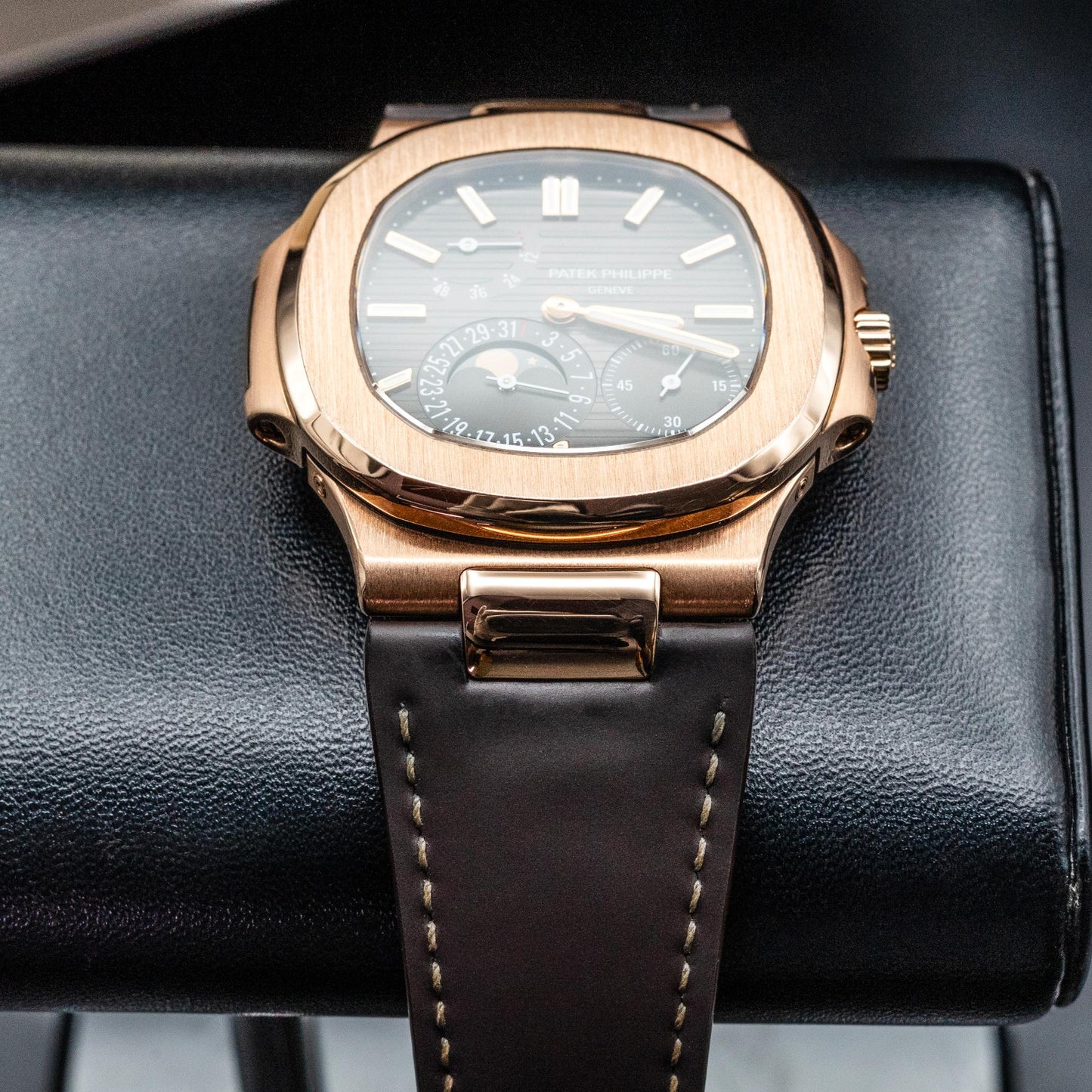 2016 Patek Philippe Nautilus 5712R-001 Rose Gold Brown Dial Bottom View