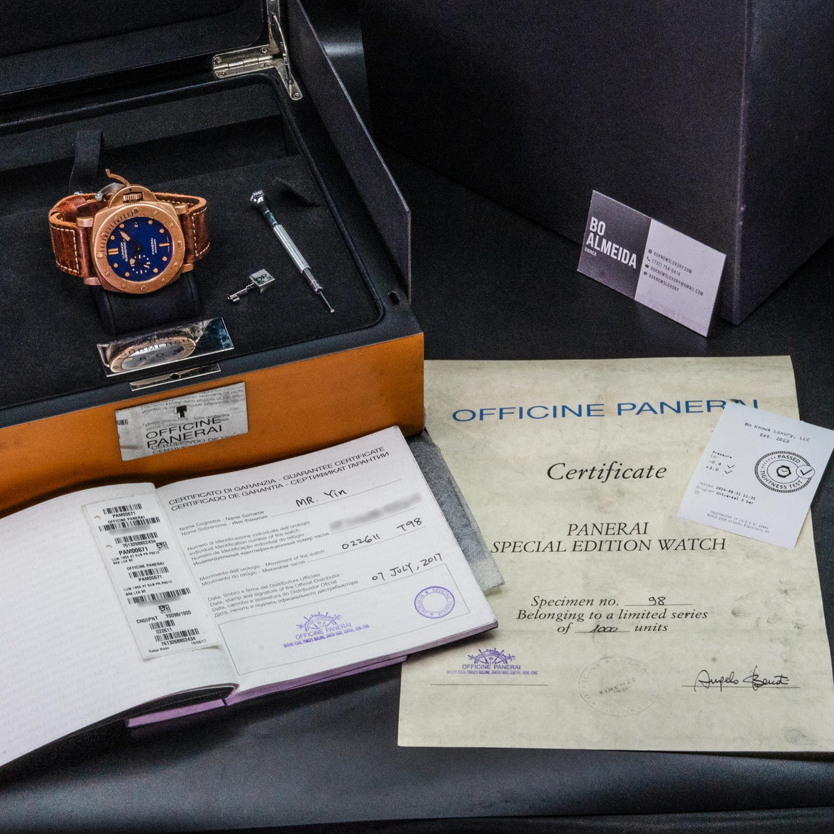 Panerai Luminor Submersible 1950 Bronzo PAM00671 47mm Blue Dial Box Papers 2017