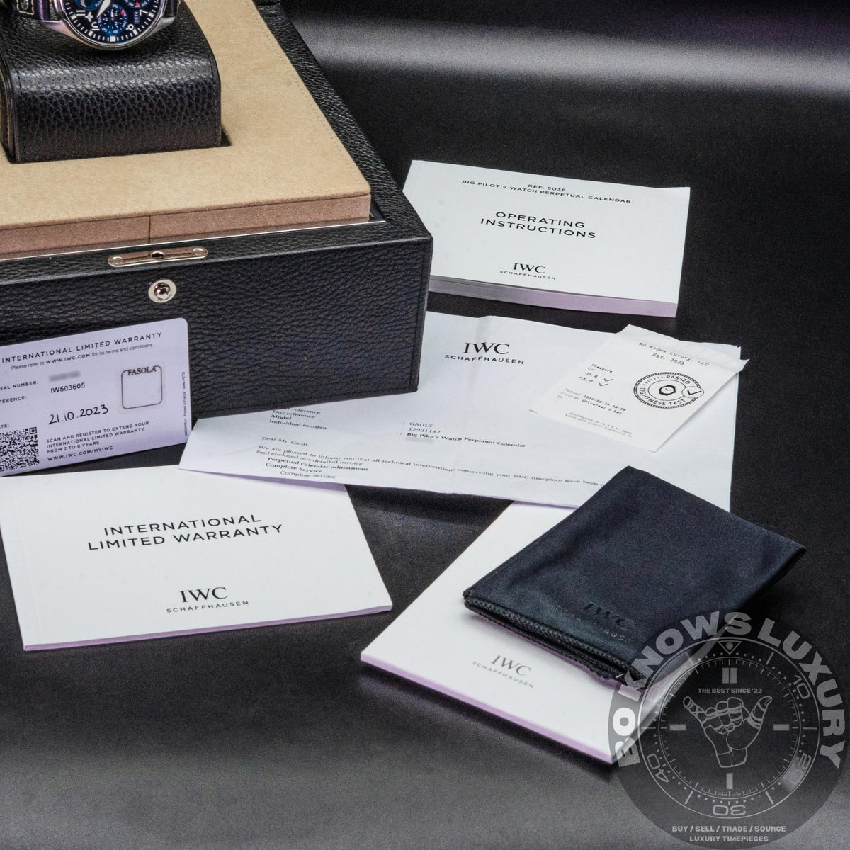 IWC Big Pilot Perpetual Calendar IW503605 46mm Steel Blue Dial Box Papers 2023