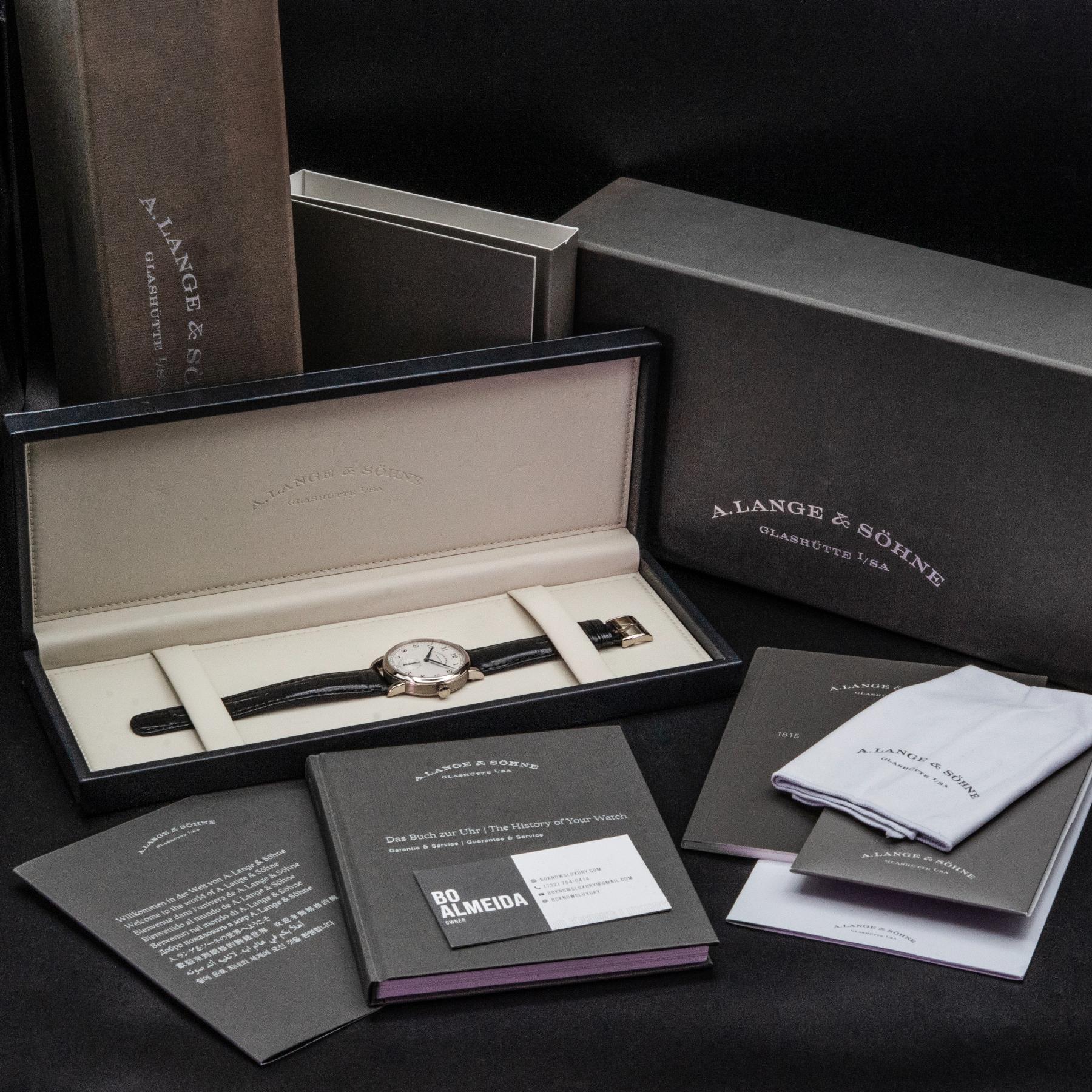 A. Lange Sohne 1815 235.049 38mm White Gold Silver Dial Ltd 25 Box Papers 2019
