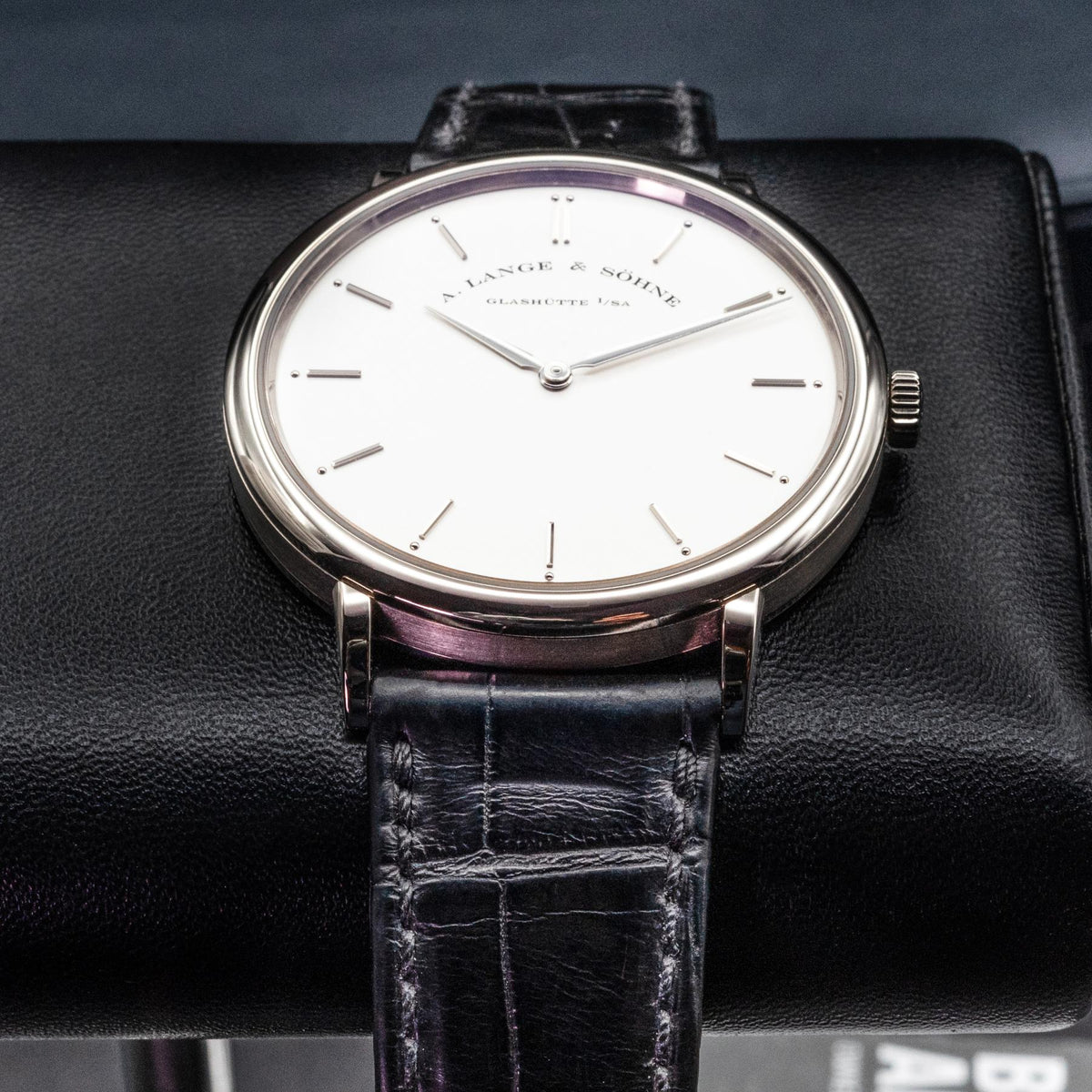 A. Lange & Sohne Saxonia Thin 211.026 White Gold Silver Dial Box Papers 2018