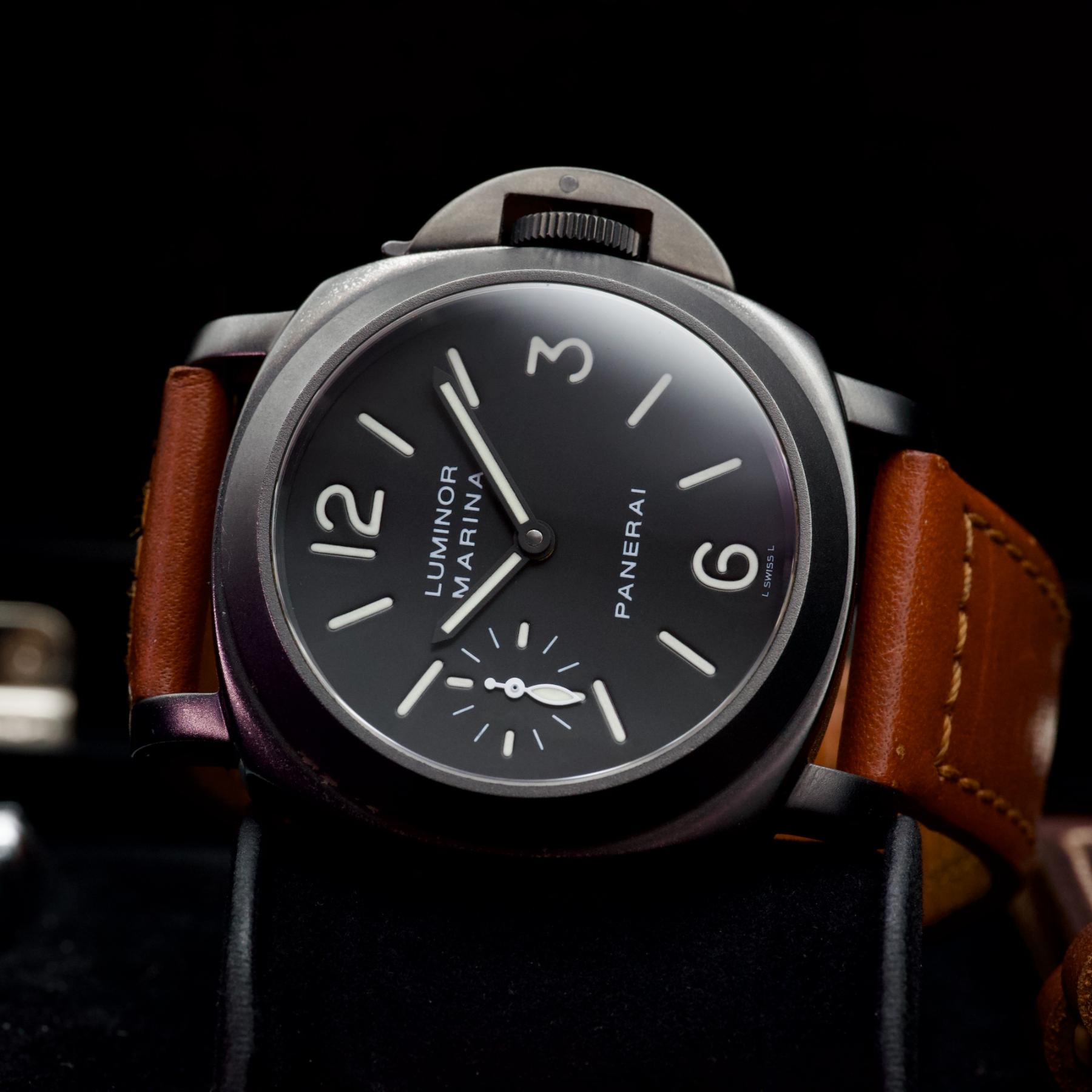 Panerai Luminor Marina B Series PVD Stainless Steel Case Black Dial PAM00004