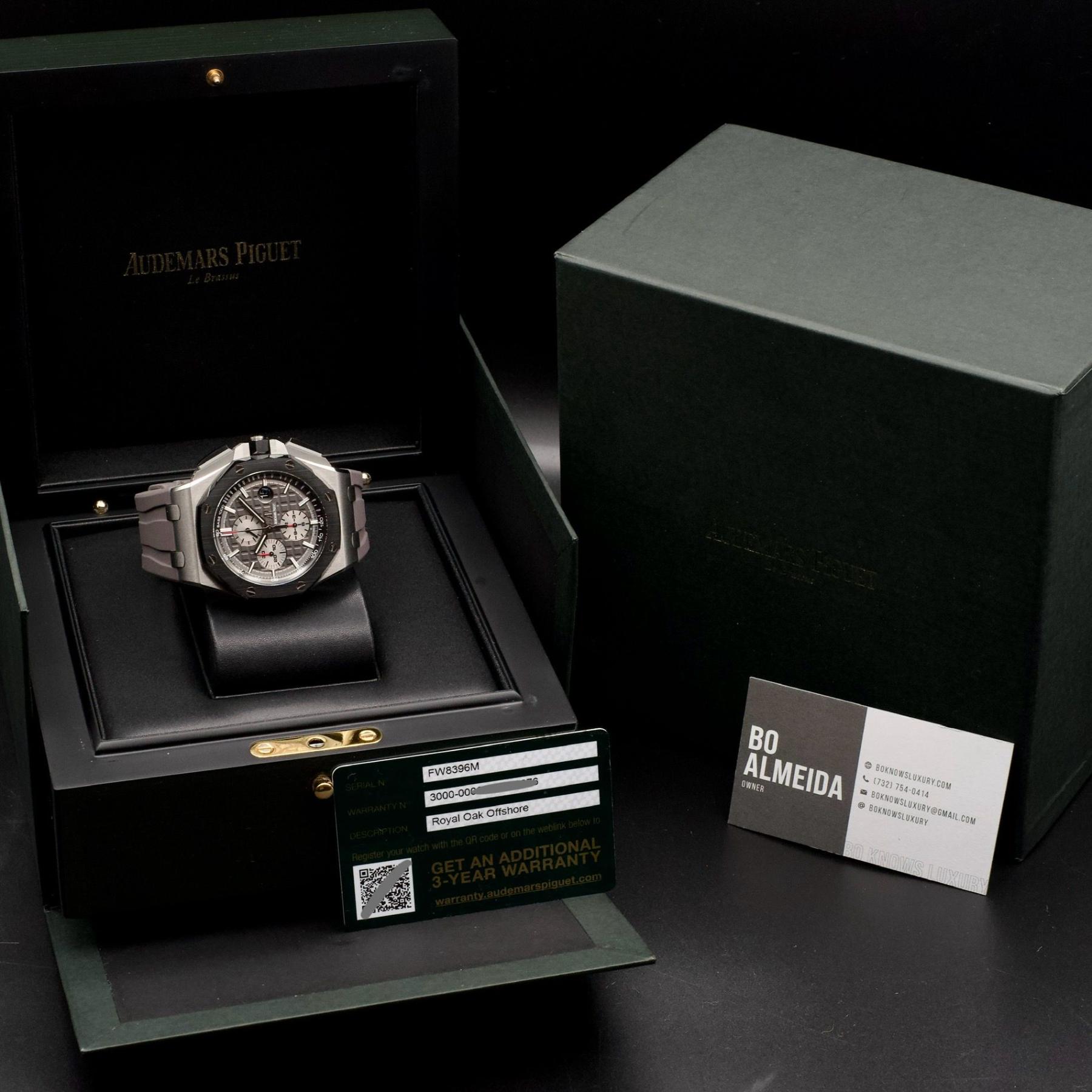 Audemars Piguet Royal Oak Offshore Chronograph Titanium Ceramic Gray Dial 44 B&P