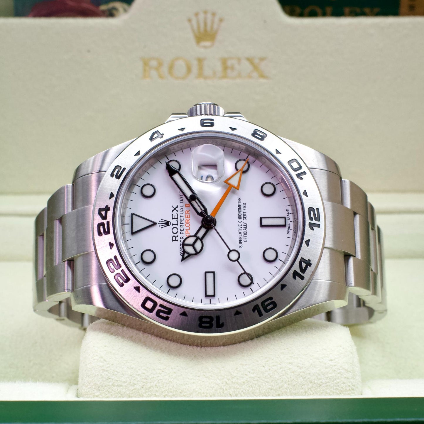 Rolex Explorer II 216570 42mm Oystersteel Polar White Dial Box Papers 2015
