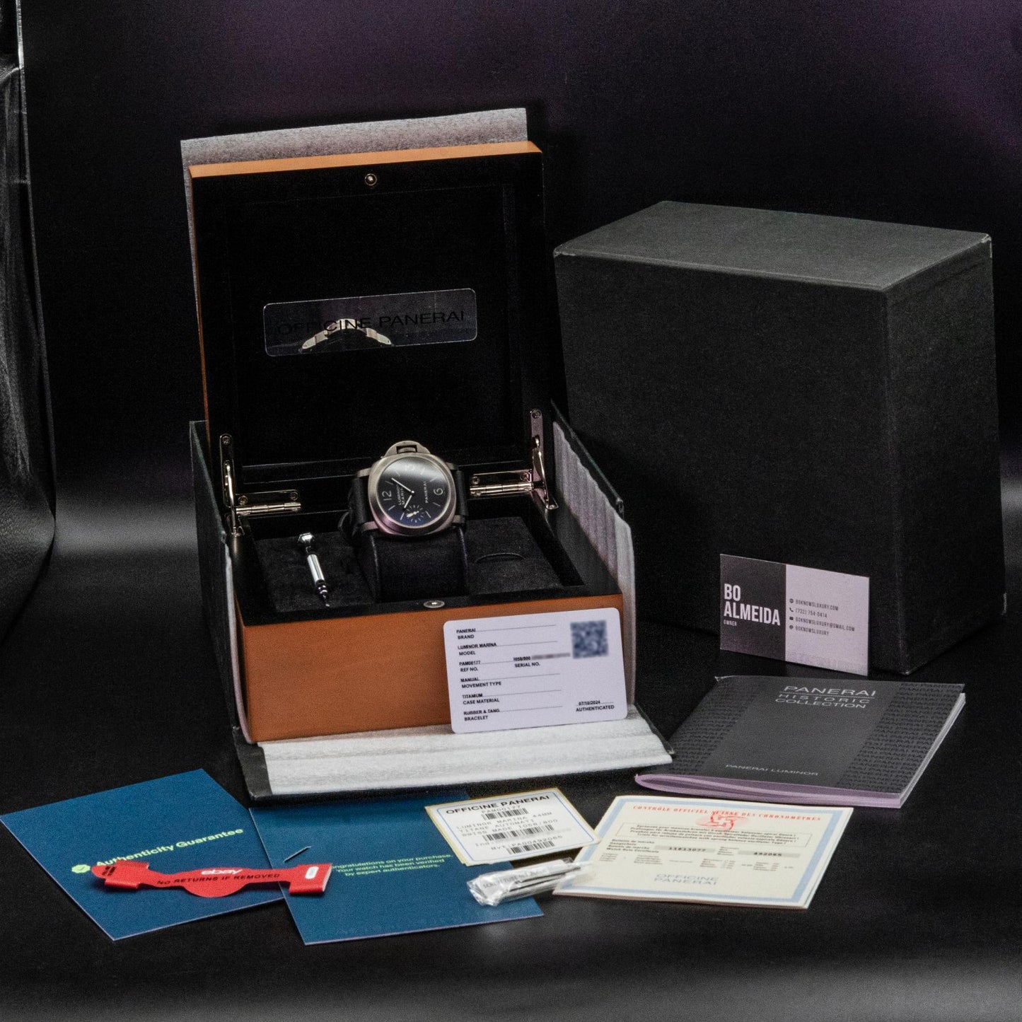Panerai Luminor Marina PAM00177 44mm Titanium Black Dial Box Papers 2006