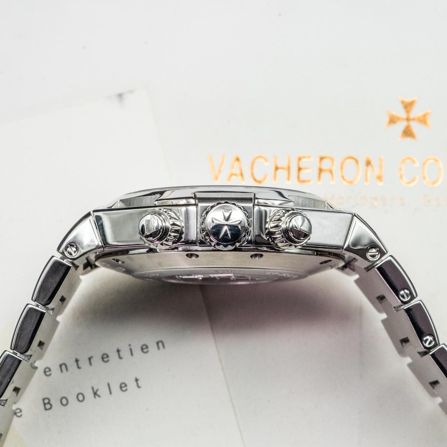 Vacheron Constantin Overseas Chronograph 49150 42mm Steel Black Dial Box Papers