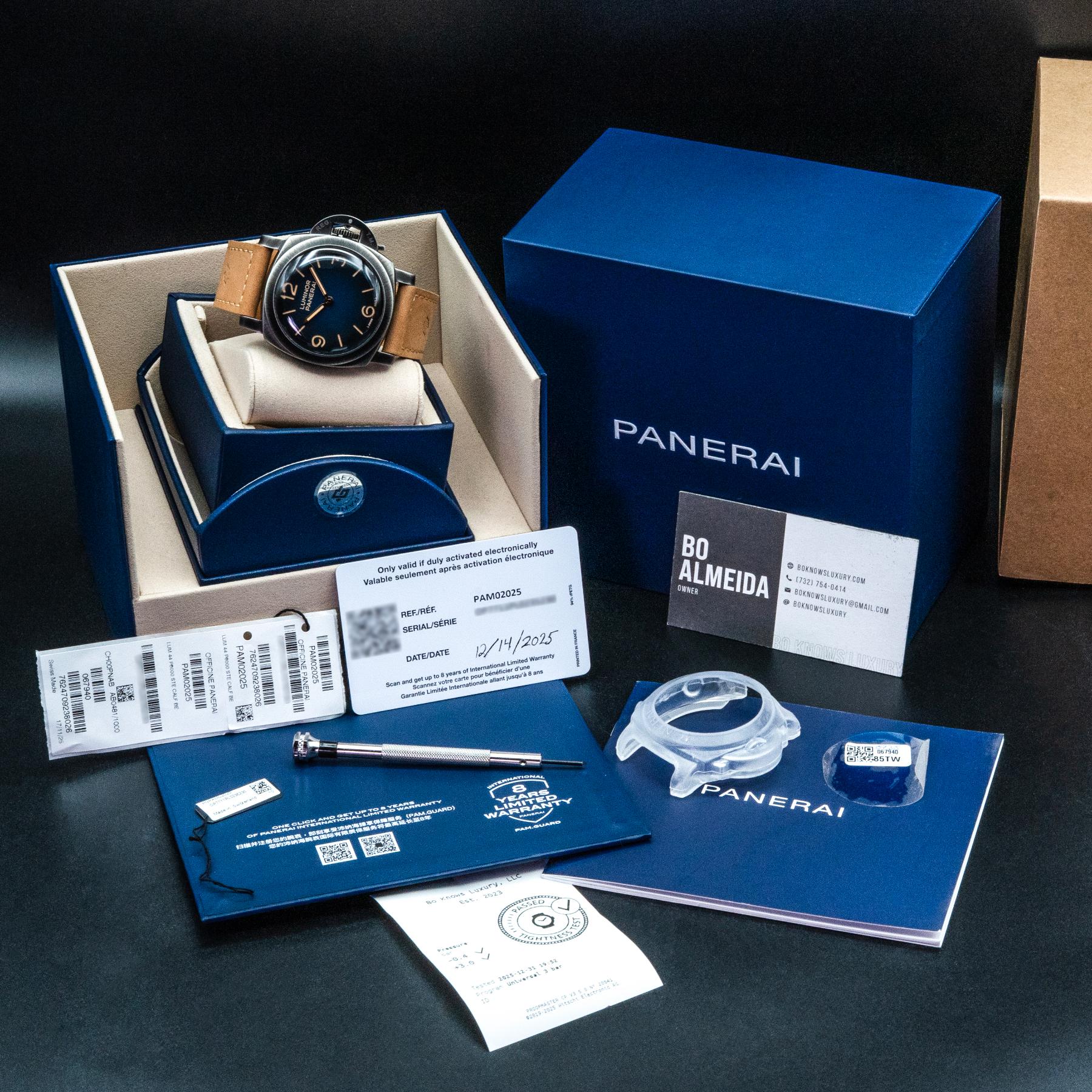 Panerai Luminor Venticinque 44mm Brunito Steel Blue PAM02025