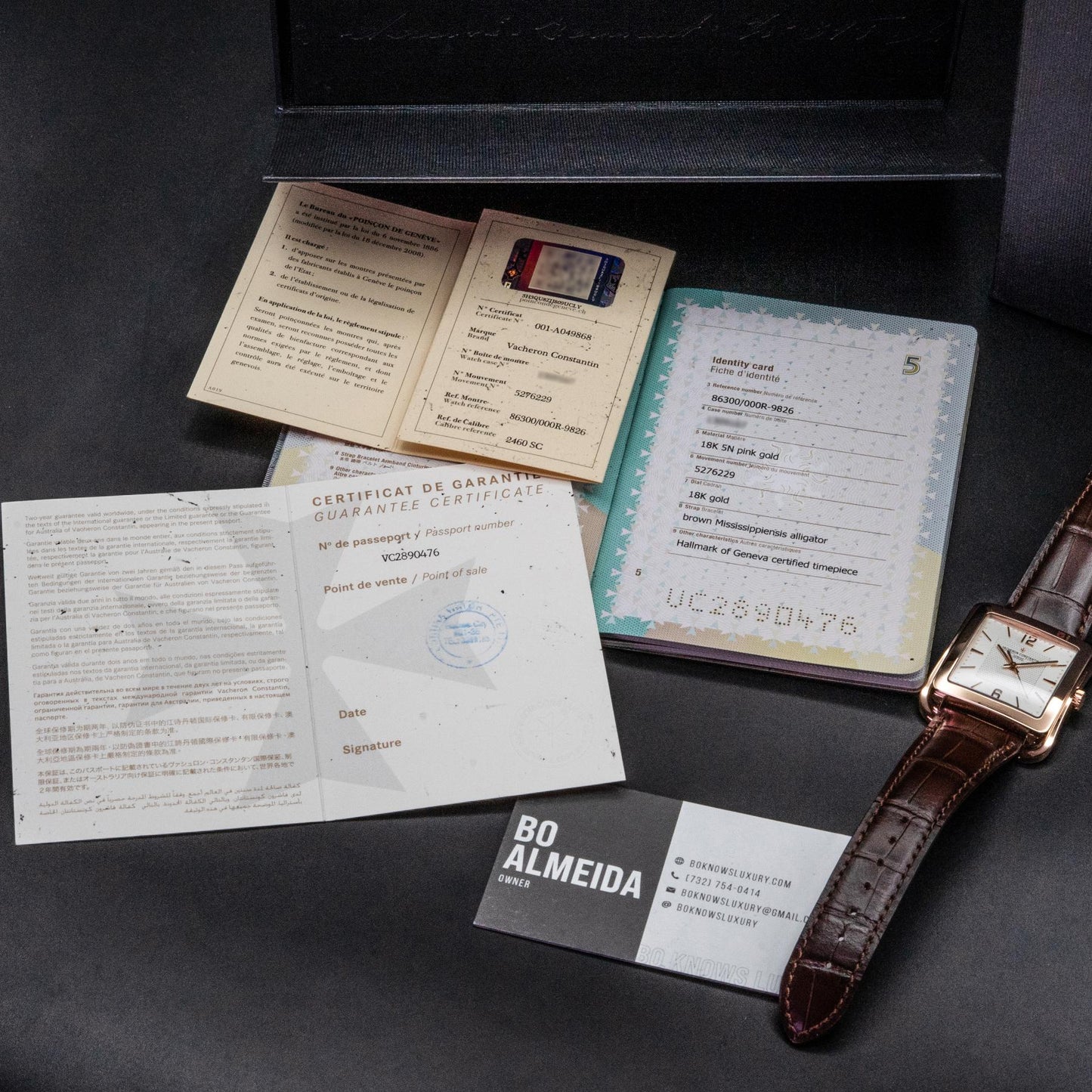 Vacheron Constantin Toledo 1951 86300/000R-9826 Rose Gold Silver Dial Box Papers