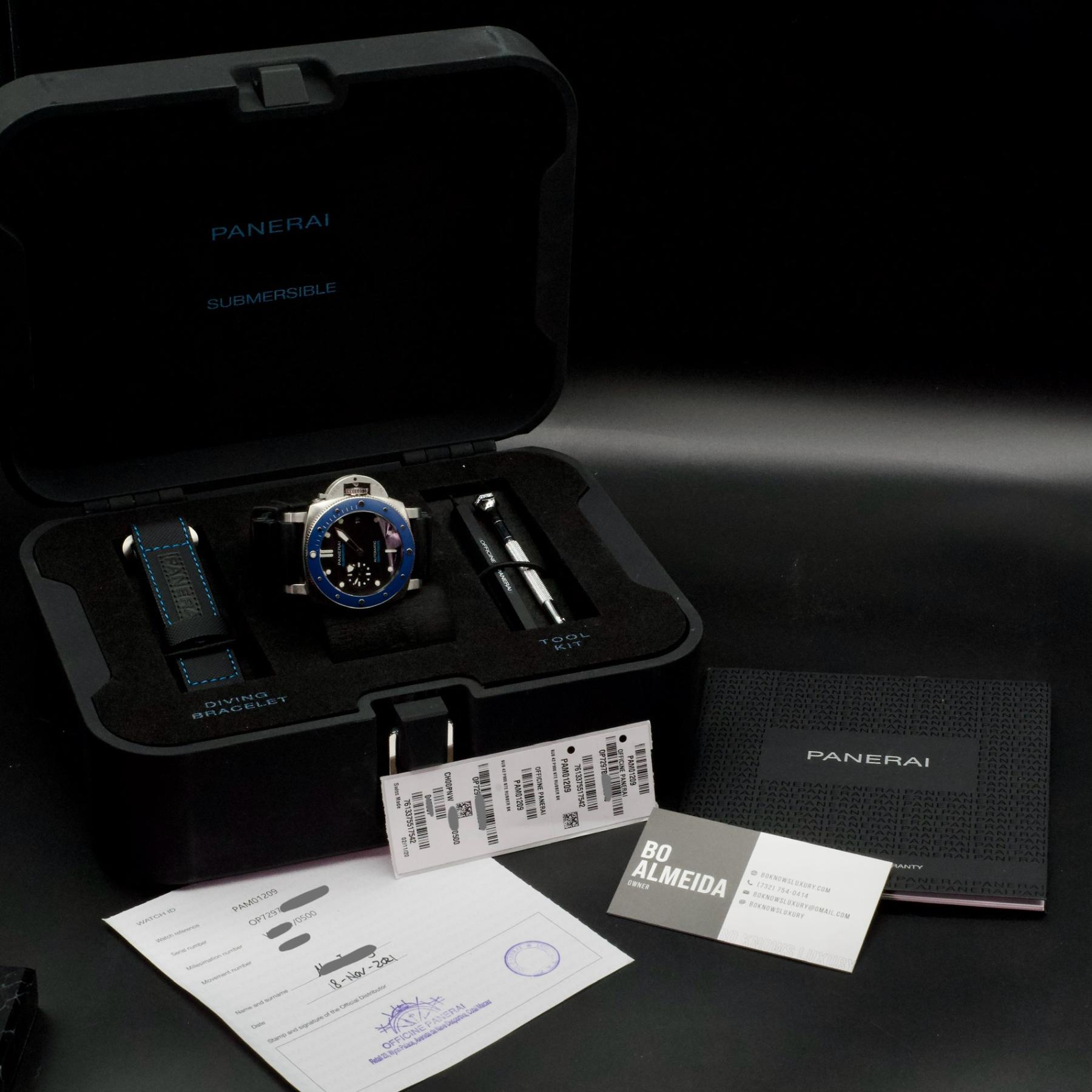 Panerai Luminor Submersible Limited Edition Automatic Azzurro Blue PAM01209