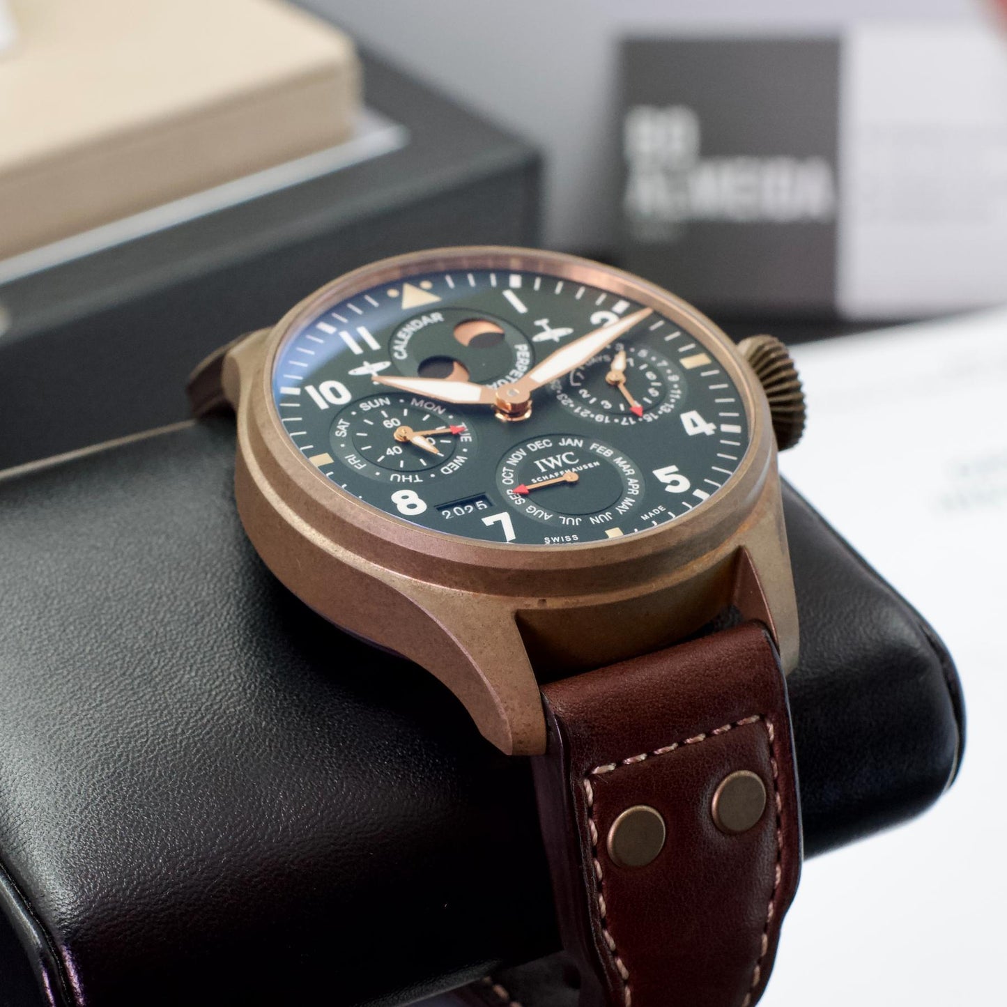 IWC Big Pilot Perpetual Calendar Spitfire Bronze 46.2mm Green IW503601