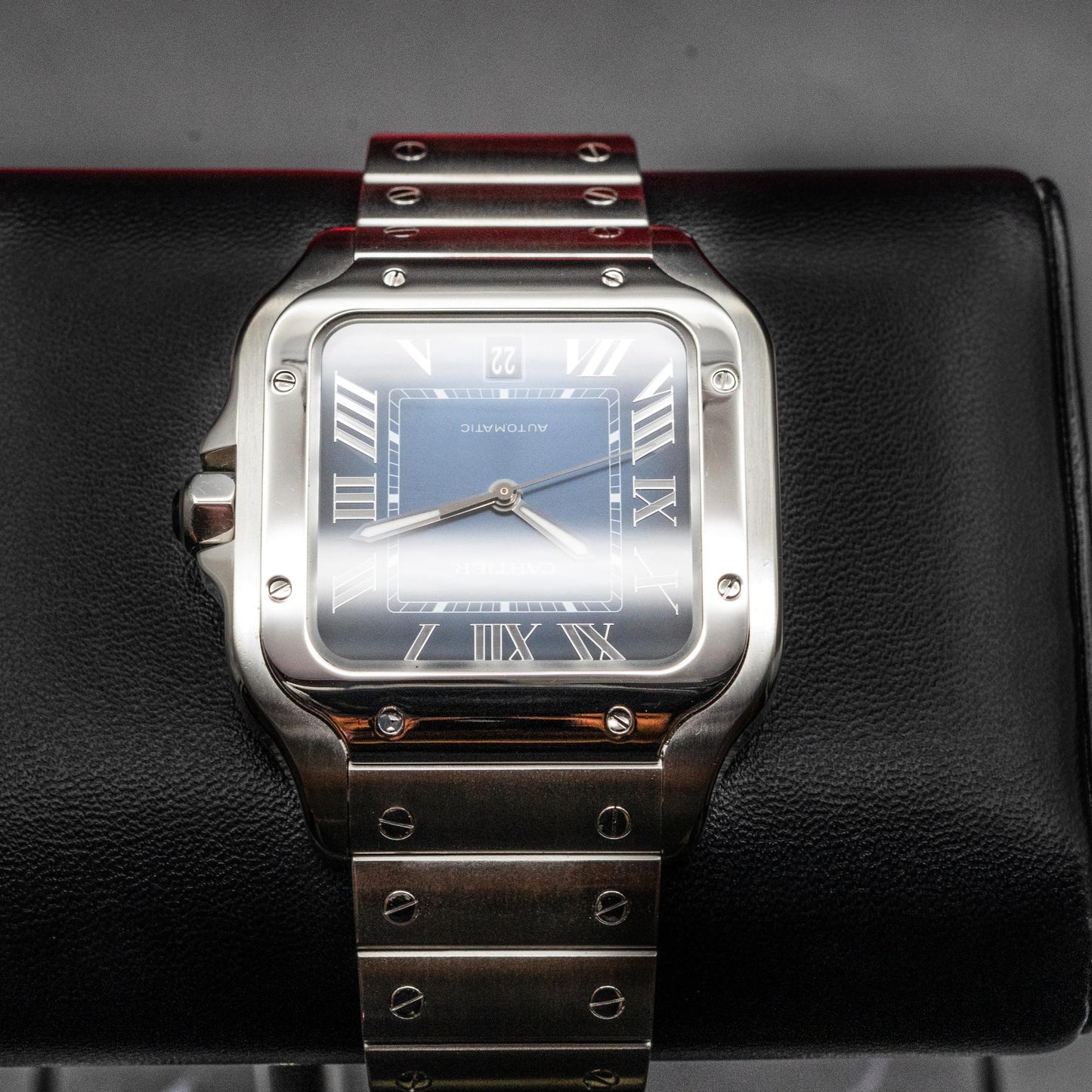 Cartier Santos De Cartier Large WSSA0030 Steel Blue Dial Box Papers 2021