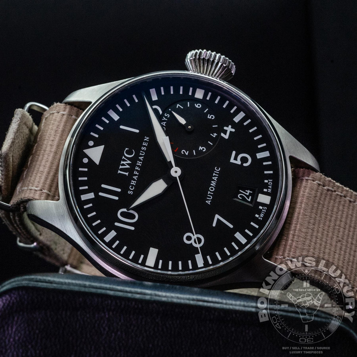 IWC Big Pilot IW500401 46mm Steel Black Dial 7 Day Automatic Three OEM Straps