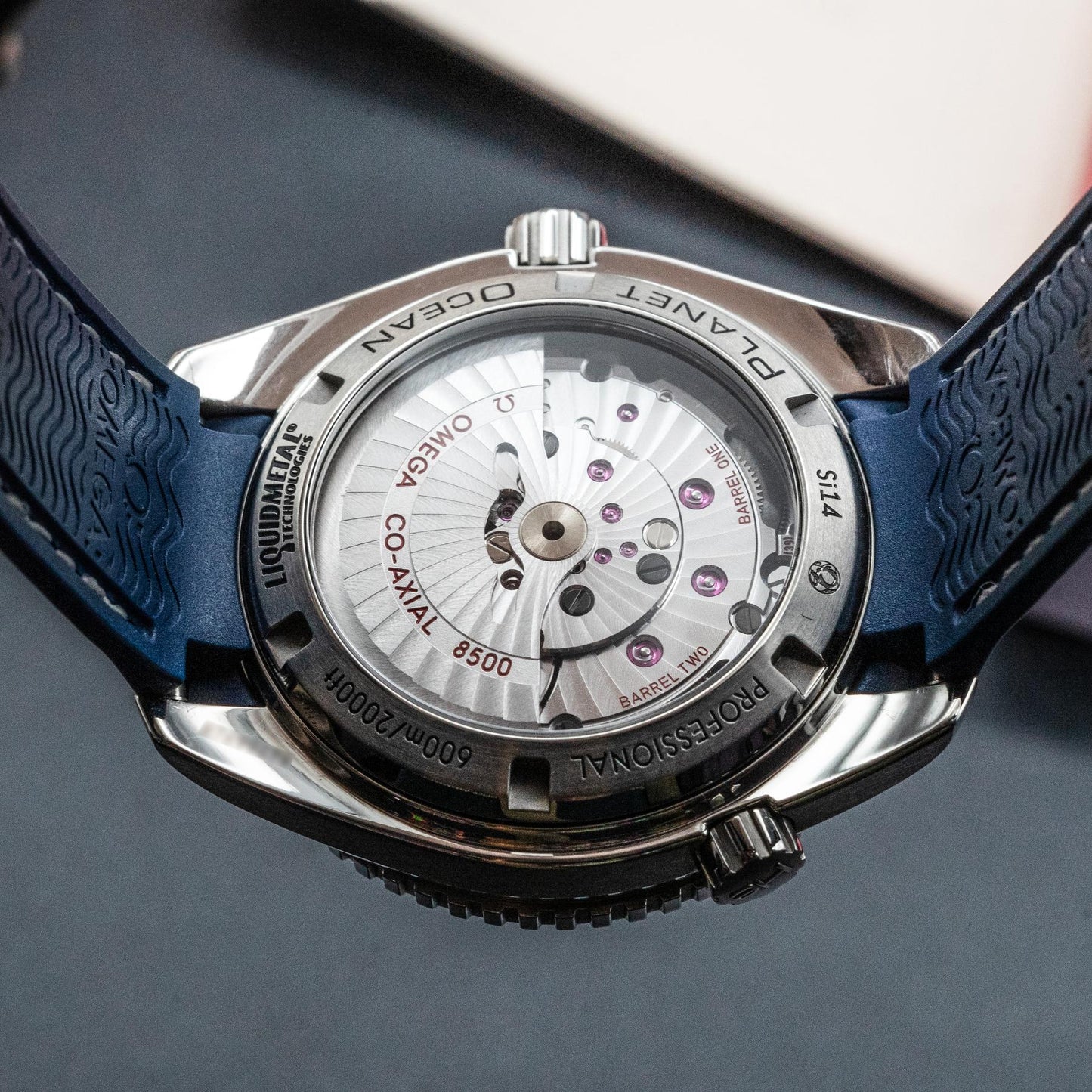Omega Seamaster Planet Ocean 600M 42mm Titanium Blue Dial Co-Axial Box Papers