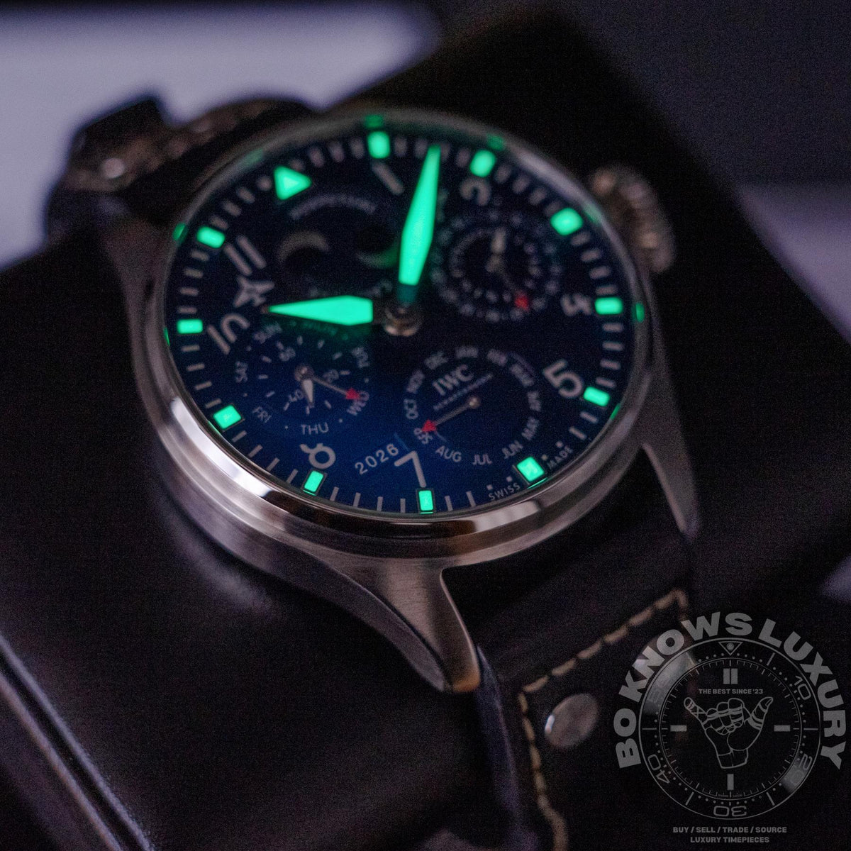 IWC Big Pilot Perpetual Calendar IW503605 46mm Steel Blue Dial Box Papers 2023