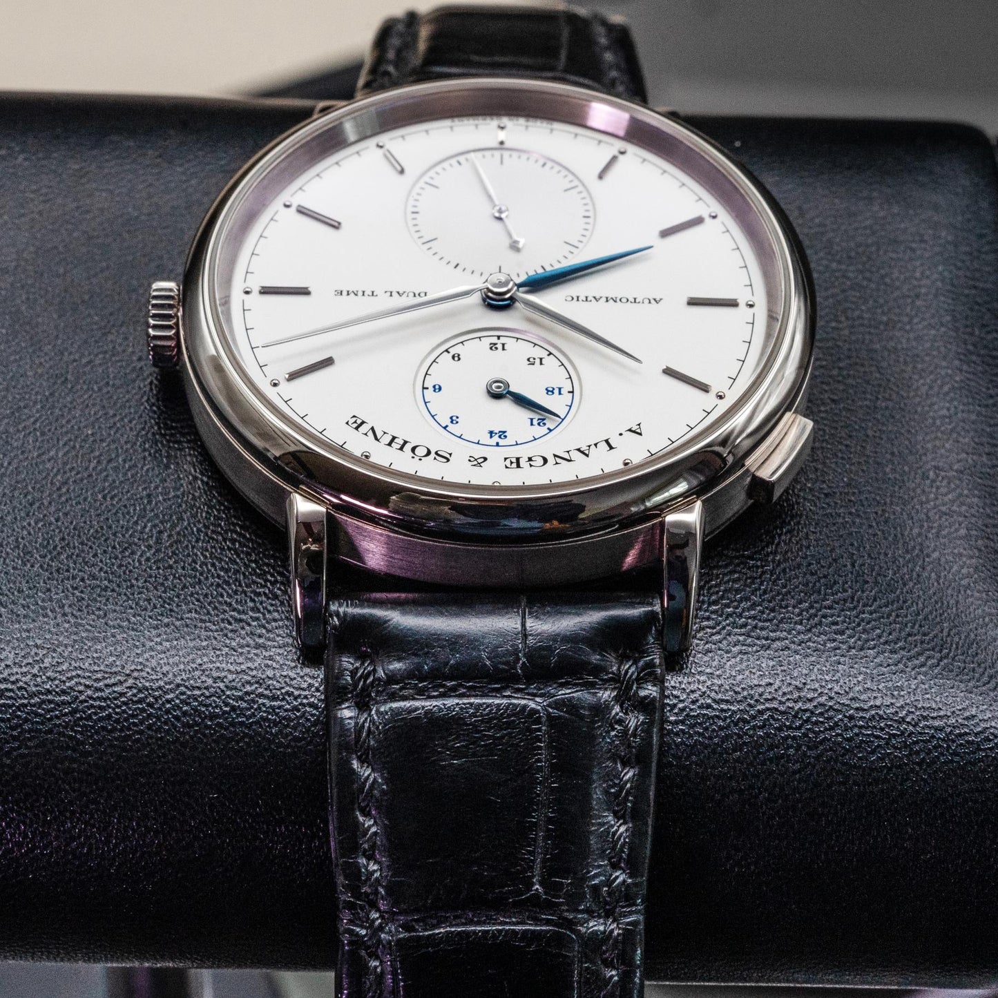 A. Lange & Sohne Saxonia Dual Time 385.026 40mm White Gold Box Papers 2015