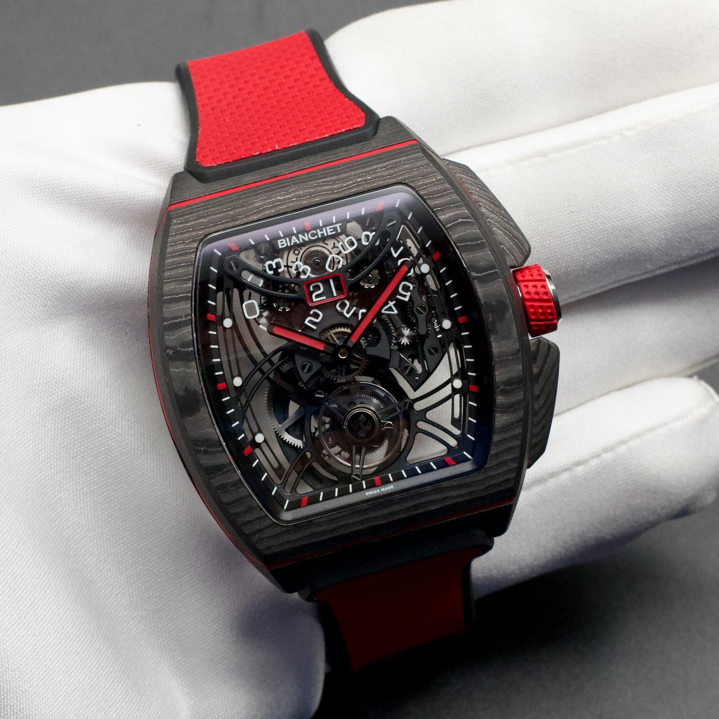 Bianchet Flying Tourbillon Grande Date Carbon Red B1.618 43mm Swiss B&P CBRFTGD4