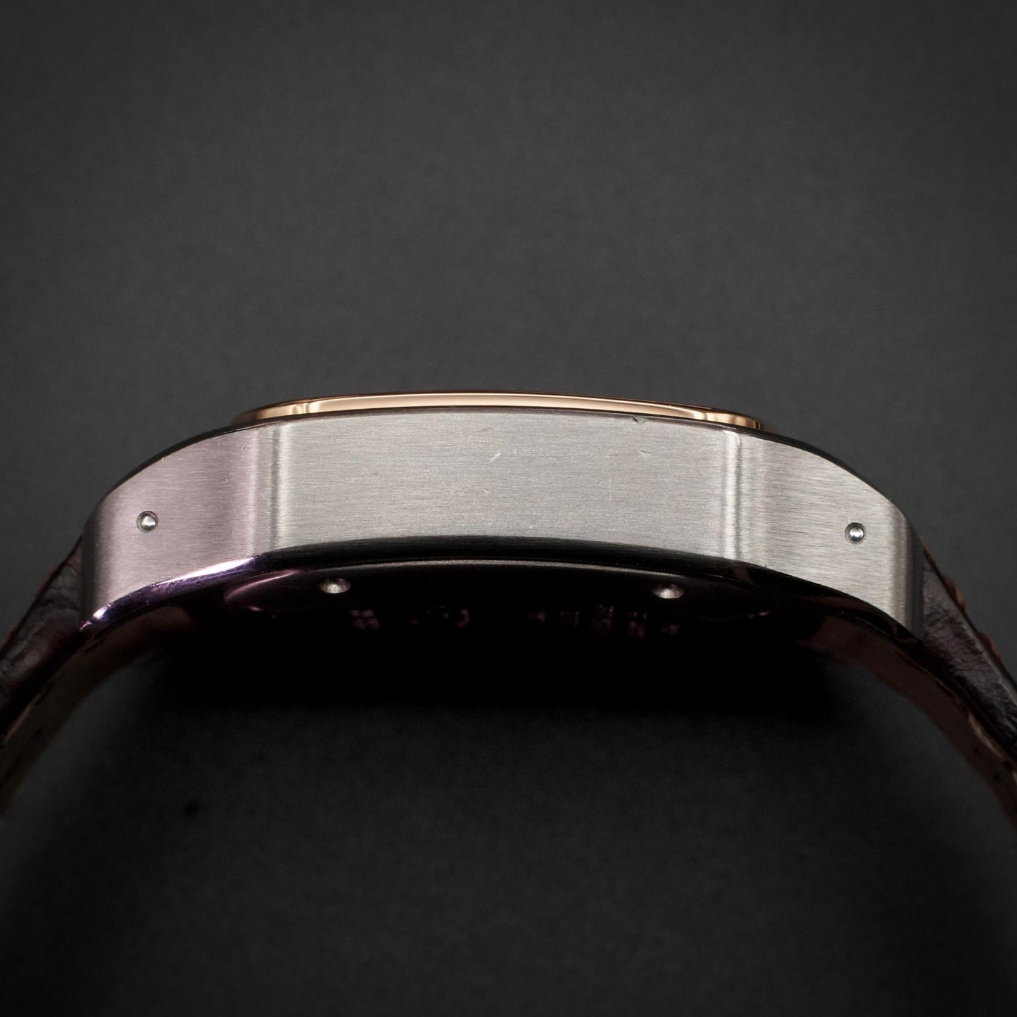 Cartier Santos 100 Medium W20107X7 Steel Rose Gold 44mm Silver Dial Box Papers