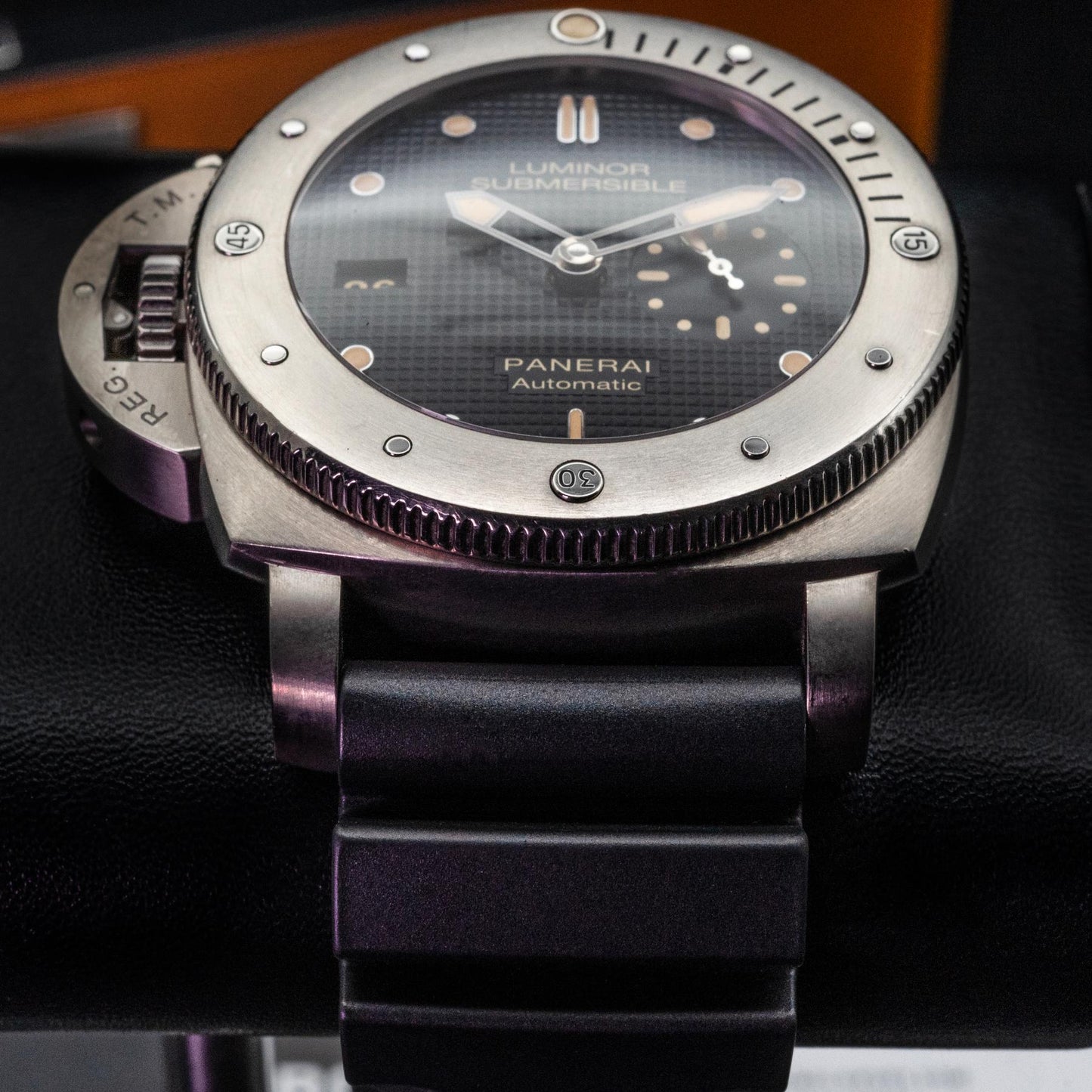 Panerai Luminor Submersible PAM00569 47mm Titanium Black Dial Box Papers 2014