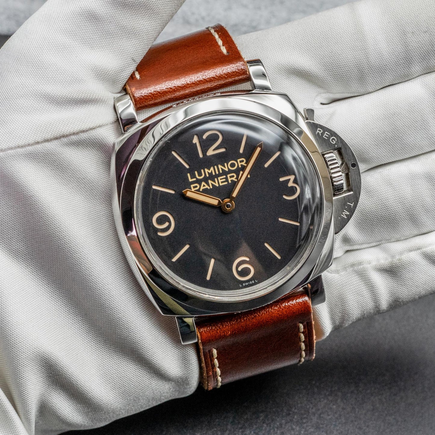 Panerai Luminor 1950 PAM00372 47mm Steel Black Sandwich Dial Box Papers 2012