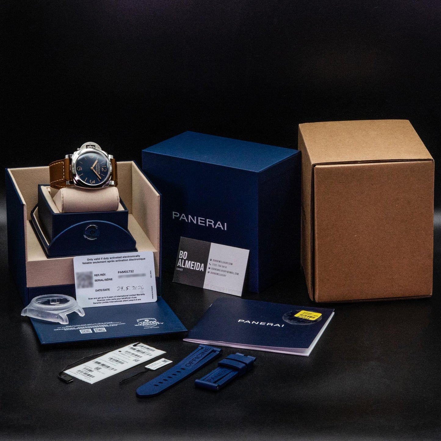 Panerai Luminor Destro PAM01732 44mm Steel Blue Dial Box Papers 2026