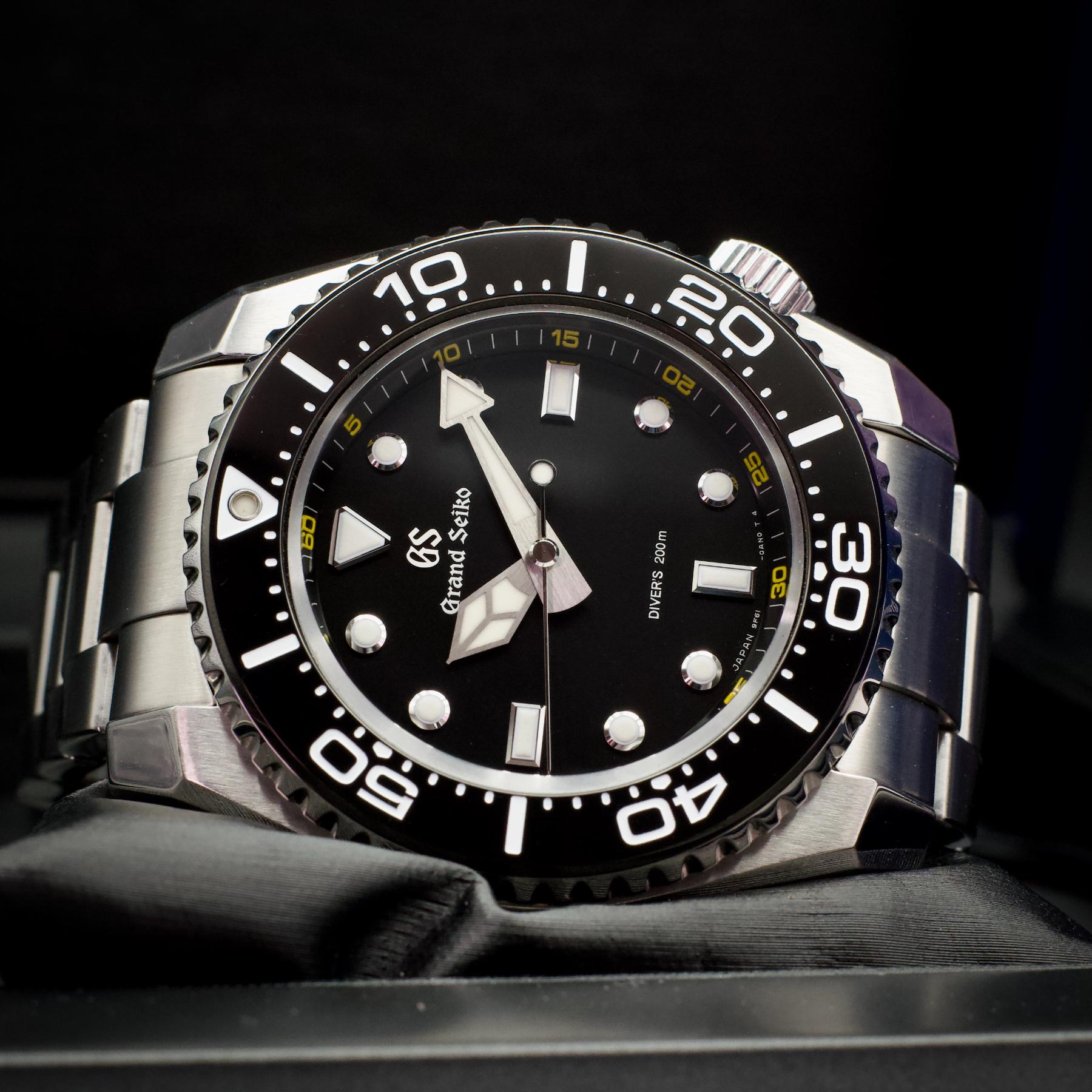 Grand Seiko SBGX335 Sport 9F Quartz Diver 43.6mm Black Dial