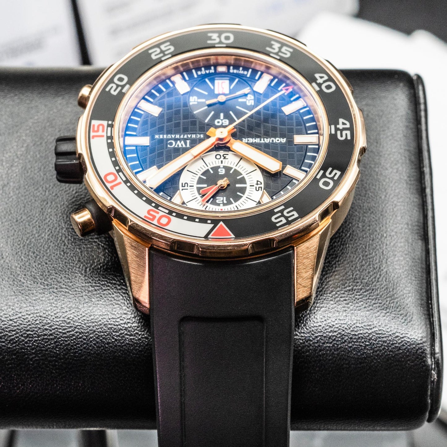 IWC Aquatimer IW376903 Flyback Chronograph 44mm 18K Rose Gold Box Papers