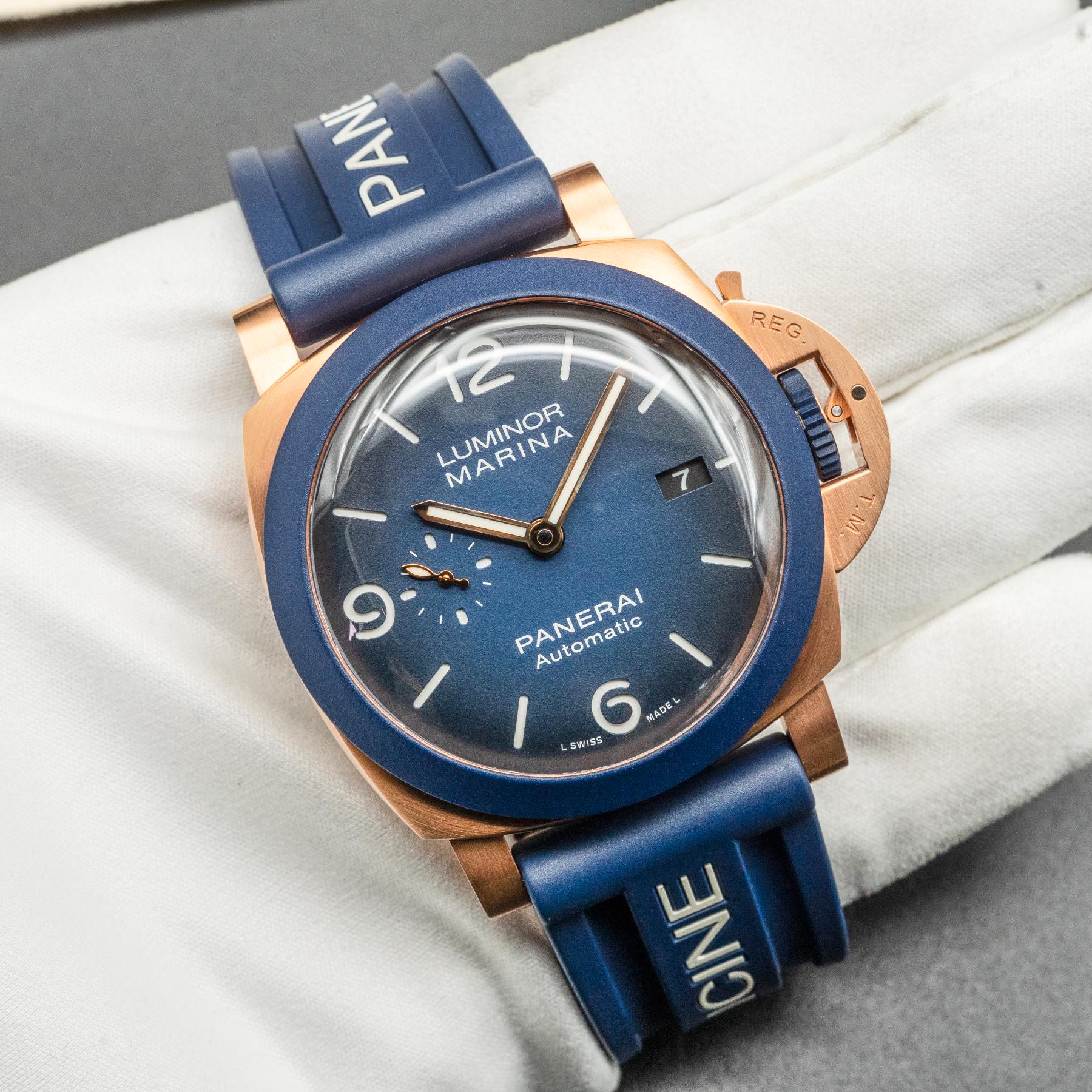 PAM01121 Luminor Marina Goldtech Guillaume Nery Blue