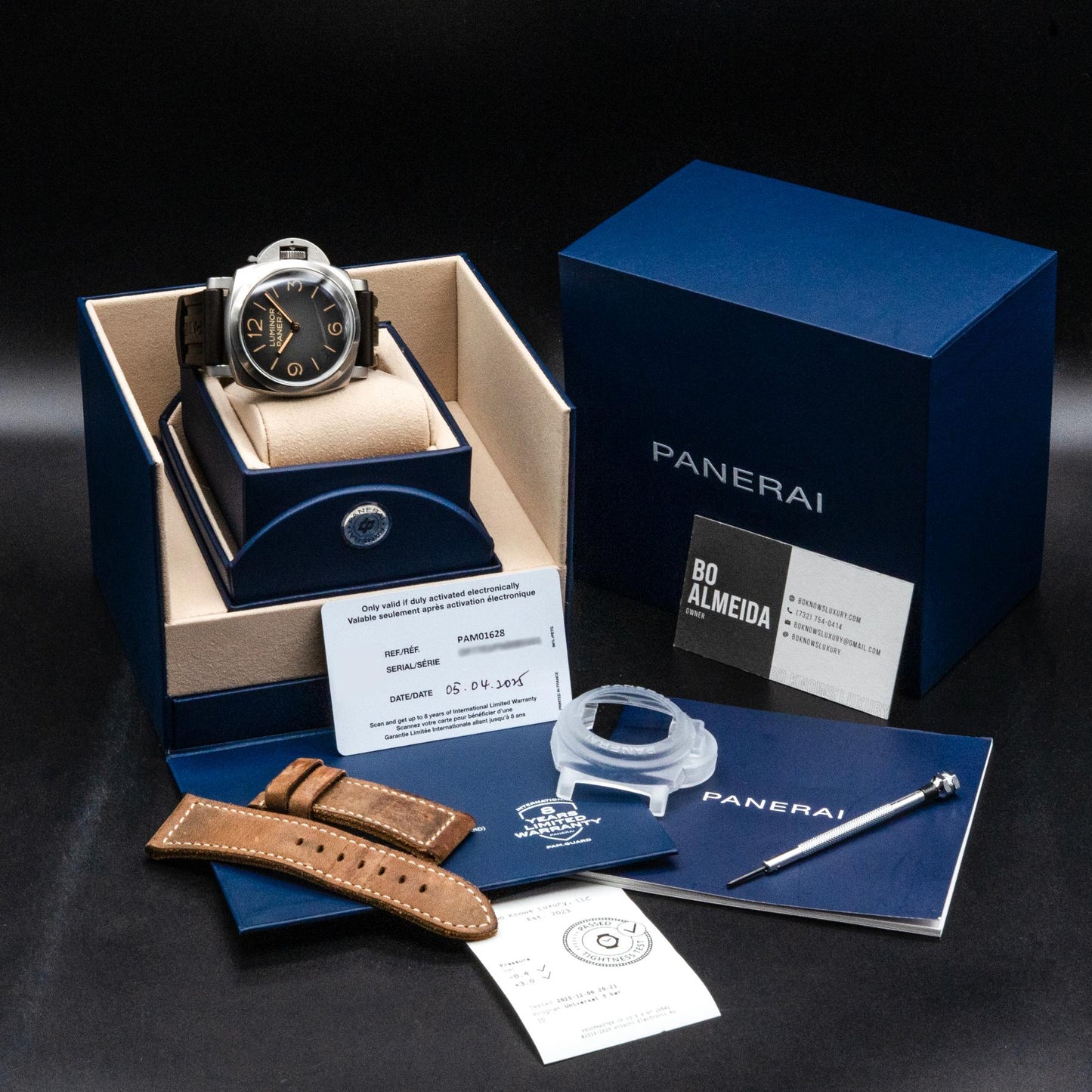 Panerai PAM 01628 Luminor Tre Giorni 47mm Patina Steel Grey Gradient Dial Box