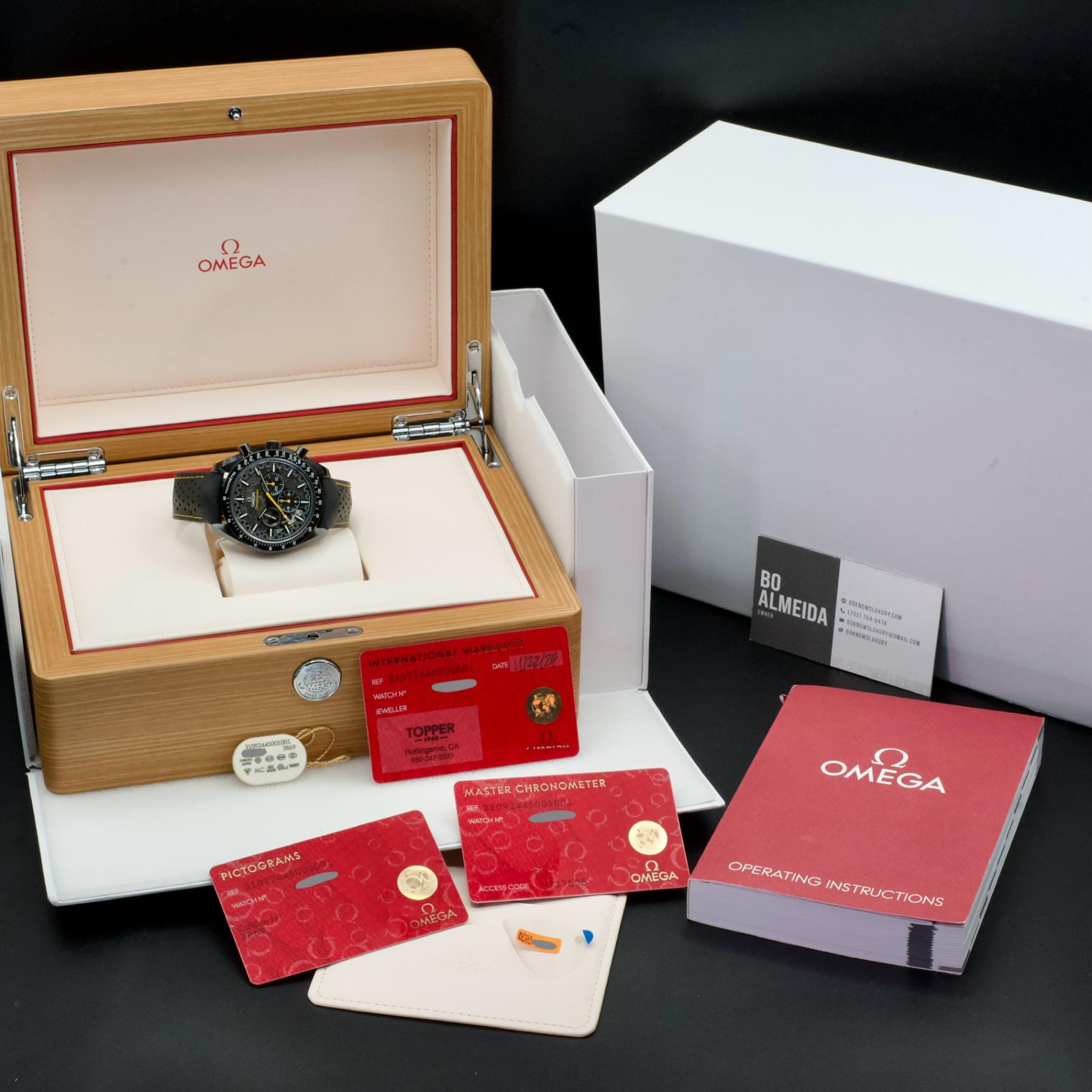 Omega Speedmaster Dark Side Moon Apollo 8 44mm Ceramic Box Papers 2024