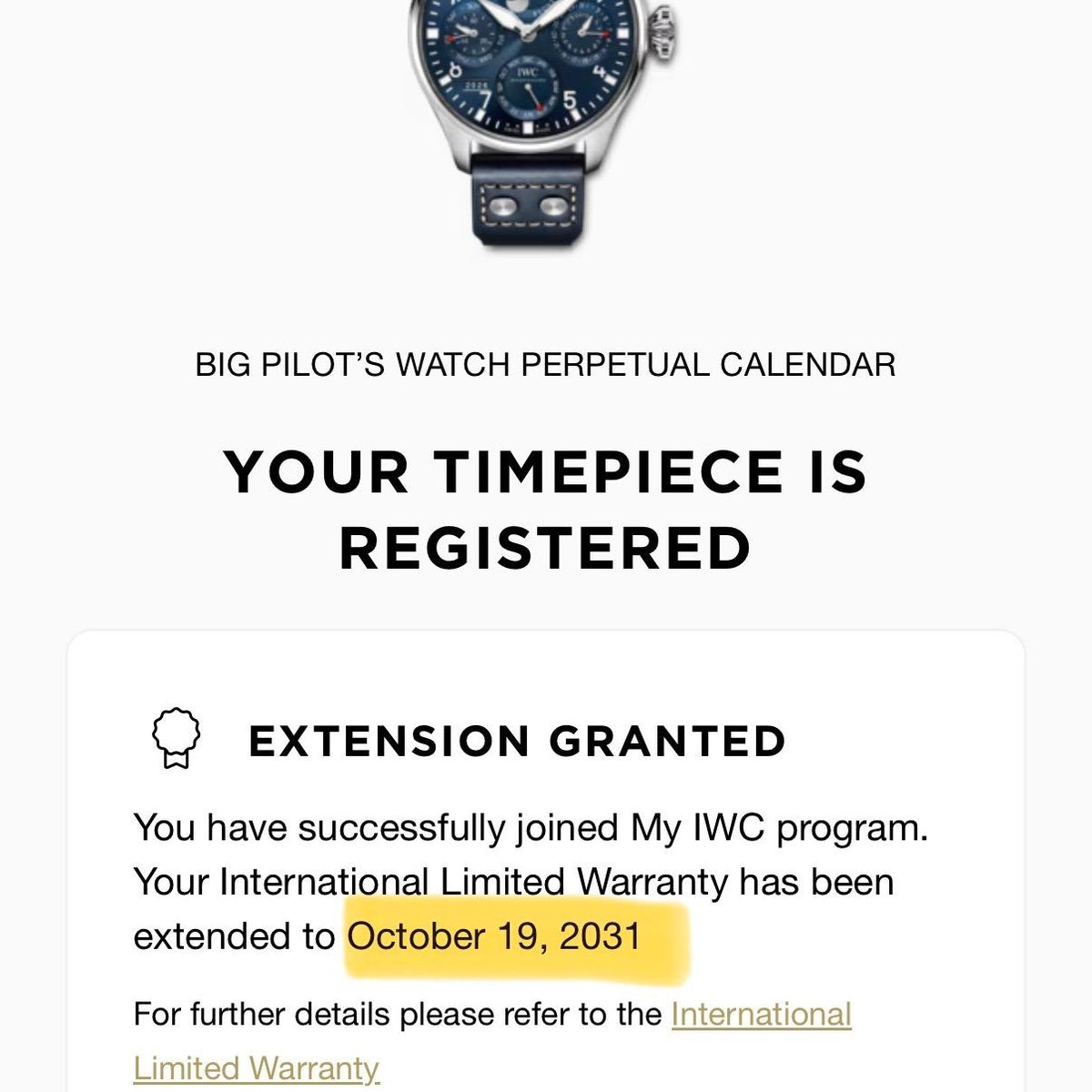 IWC Big Pilot Perpetual Calendar IW503605 46mm Steel Blue Dial Box Papers 2023