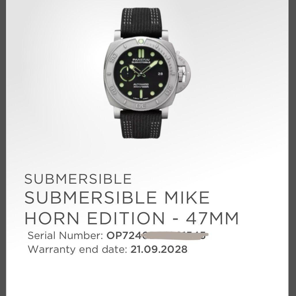 Panerai Submersible Mike Horn Titanium Black Dial 47mm