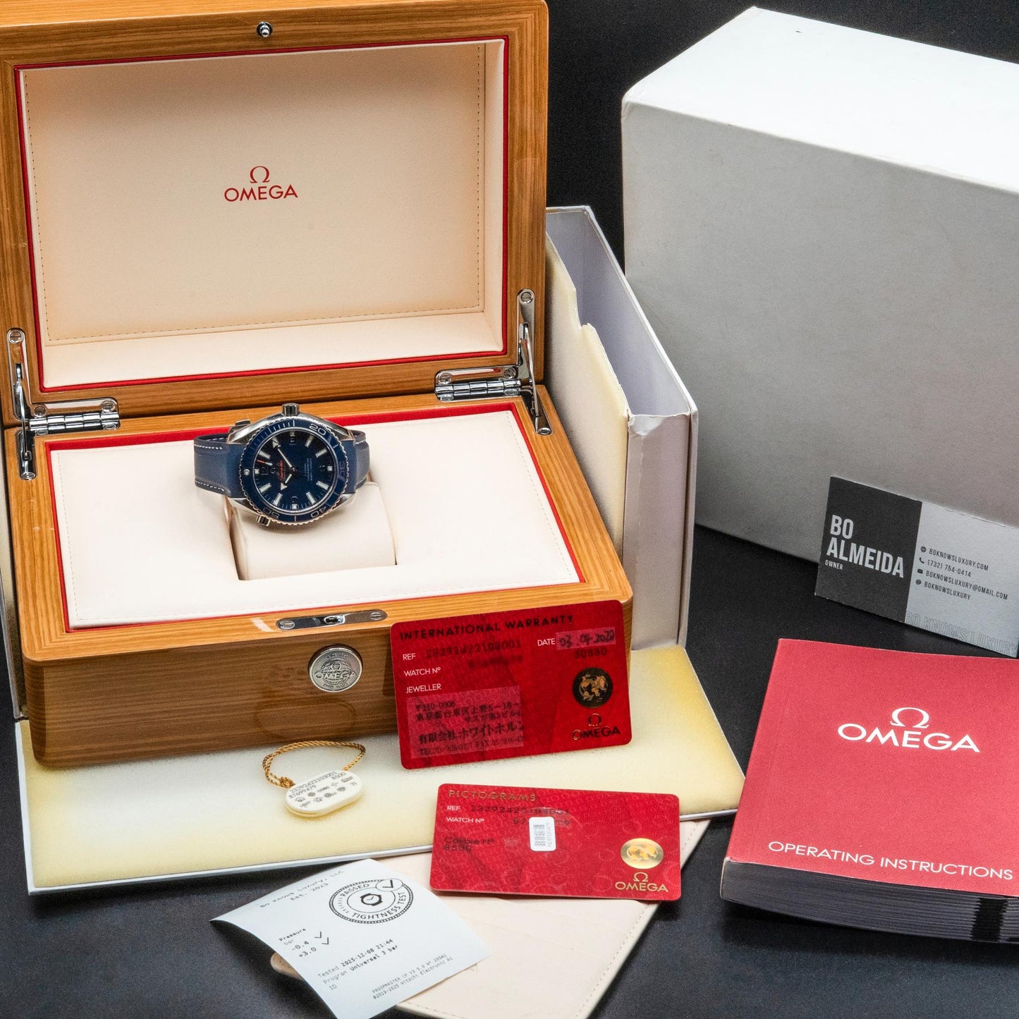 Omega Seamaster Planet Ocean 600M 42mm Titanium Blue Dial Co-Axial Box Papers