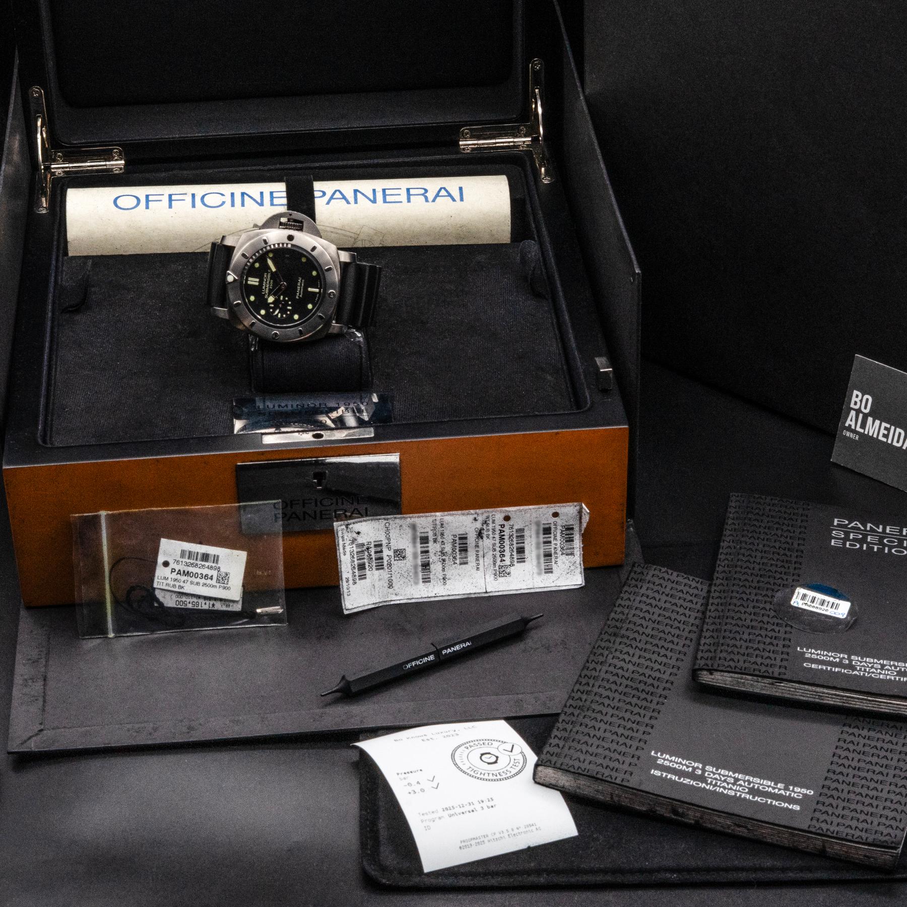 Panerai Submersible 1950 2500m PAM00364 Titanium Limited 47mm 2013