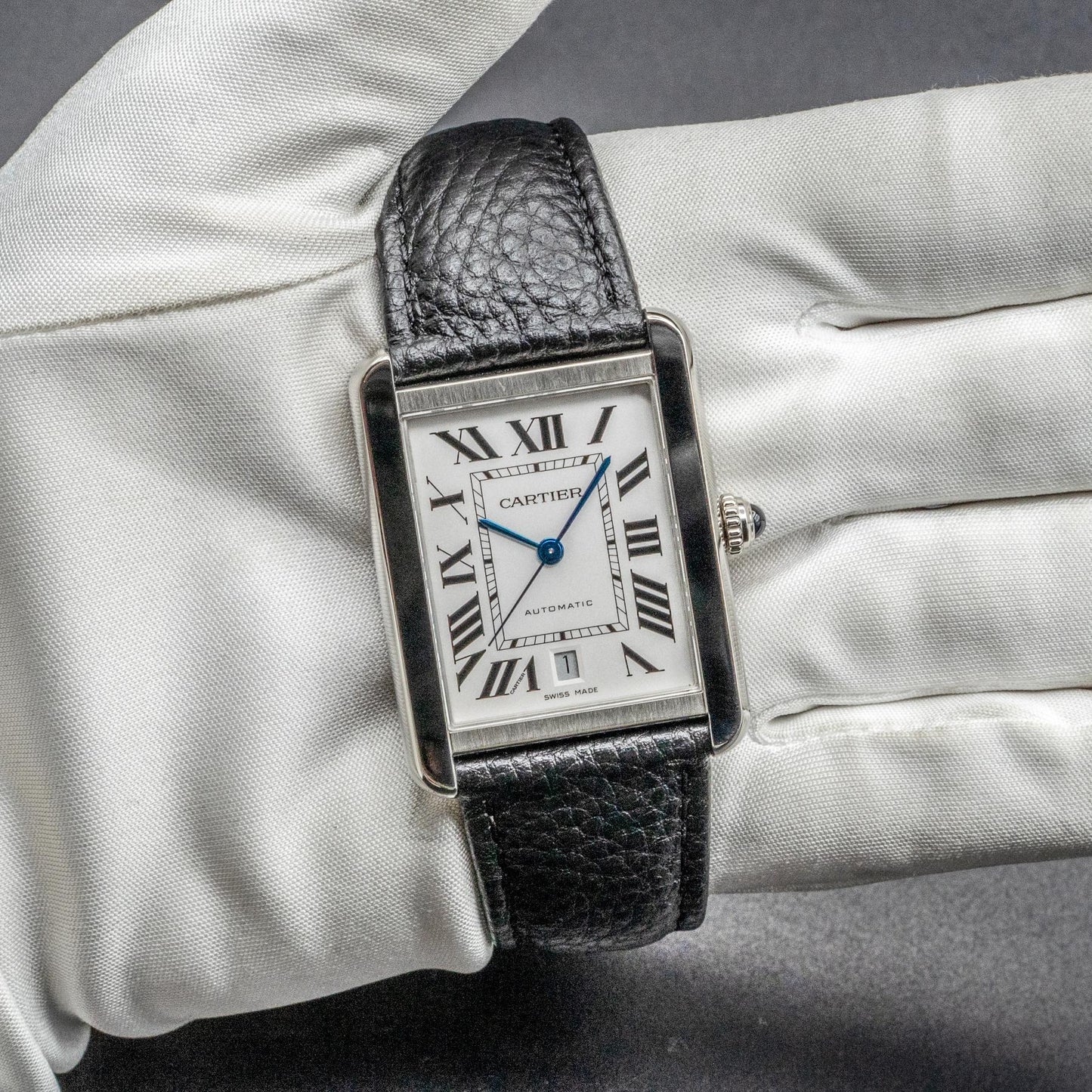 Cartier Tank Solo XL Automatic W5200027 Steel Silver Dial 31x41mm Watch Only