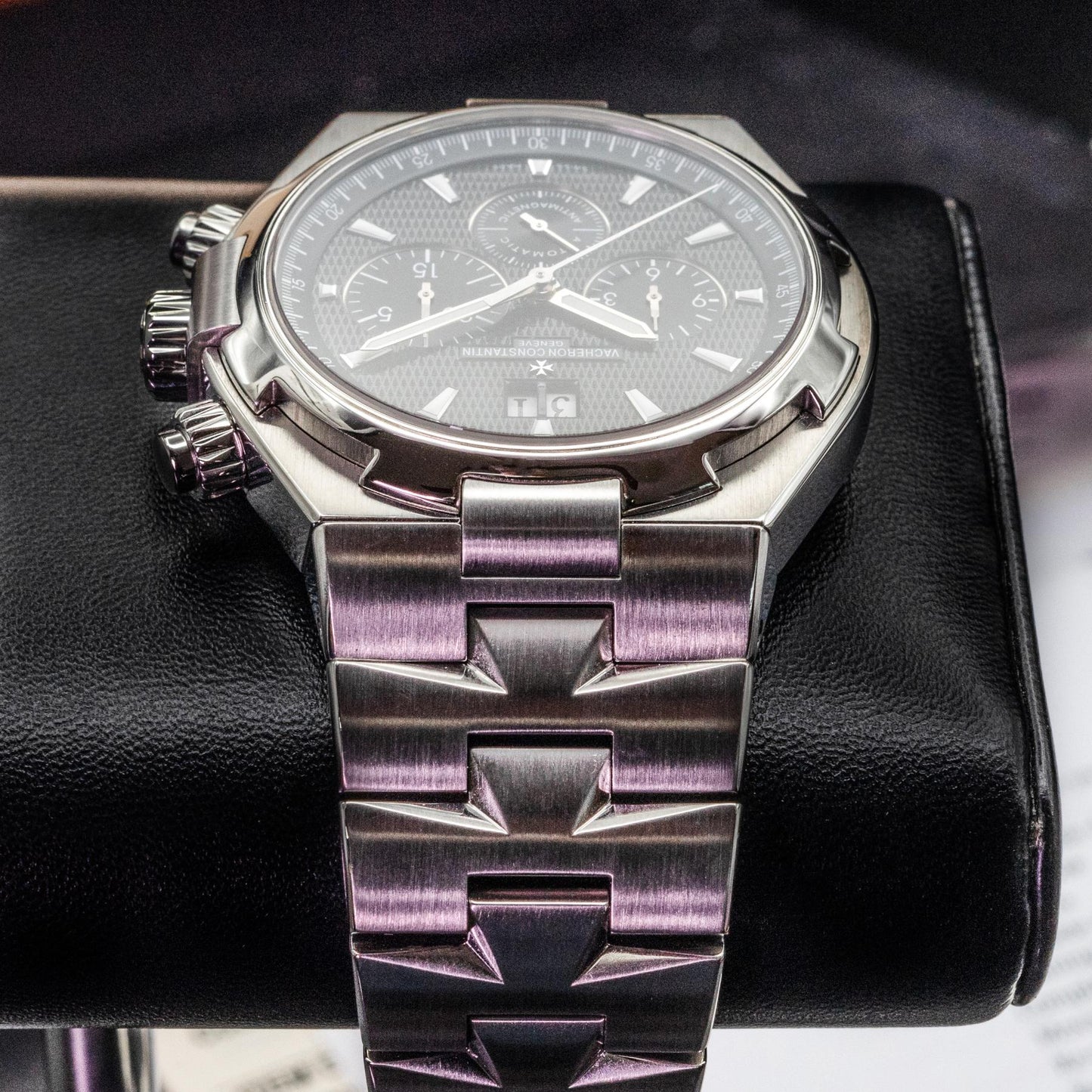 Vacheron Constantin Overseas Chronograph 49150 42mm Steel Black Dial Box Papers