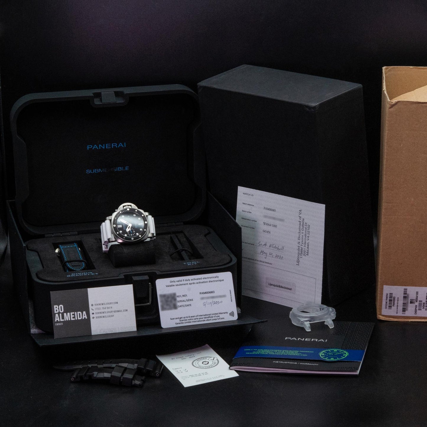 Panerai Submersible PAM00683 42mm Steel Black Dial Box Papers 2020