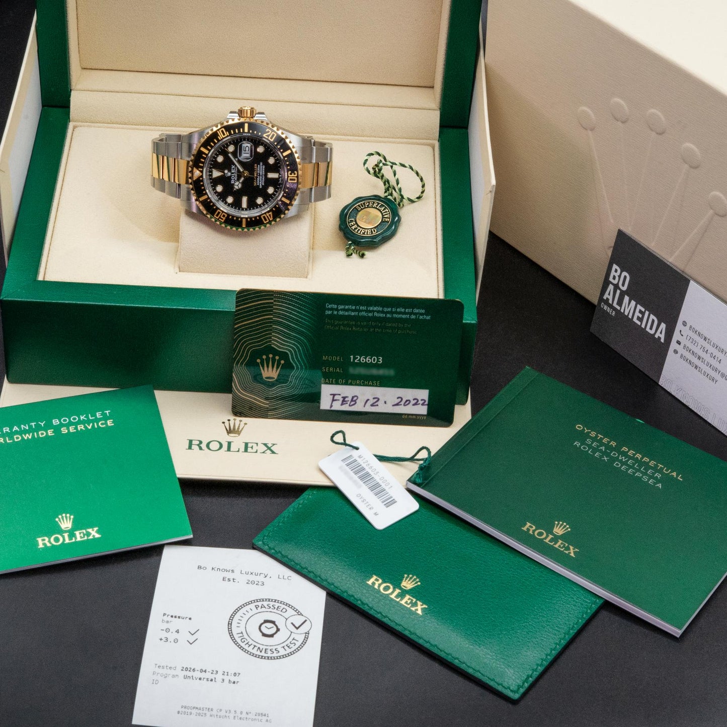 Rolex Sea-Dweller 126603 43mm Two-Tone Yellow Gold Black Dial Box Papers 2022