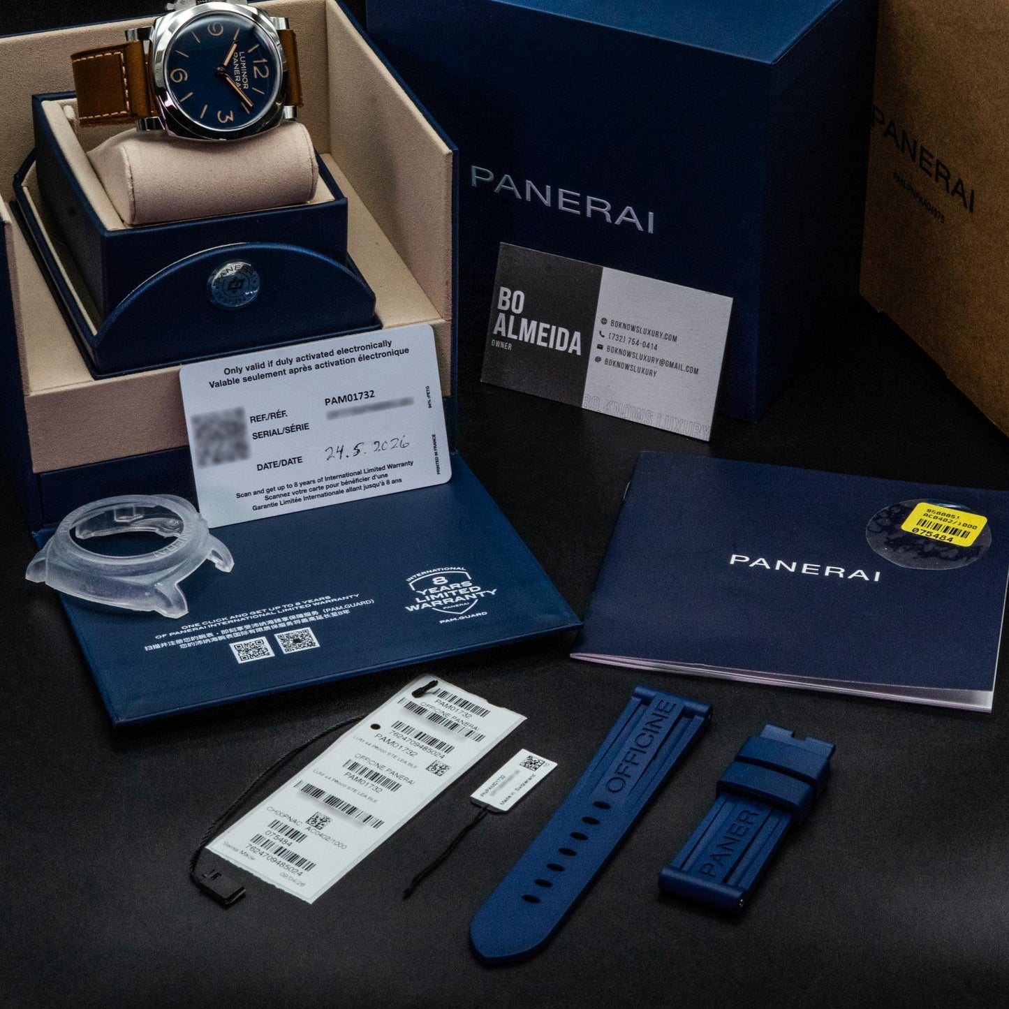 Panerai Luminor Destro PAM01732 44mm Steel Blue Dial Box Papers 2026