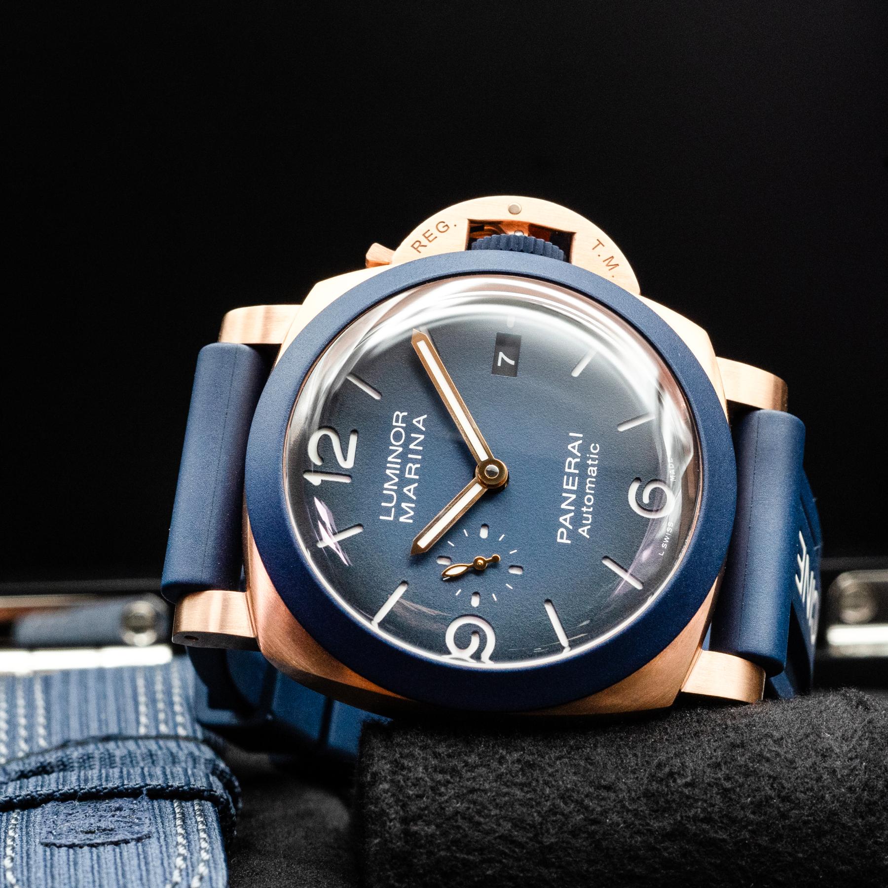 Panerai PAM01121 Luminor Marina Goldtech Guillaume Nery Blue 44mm Ltd 70