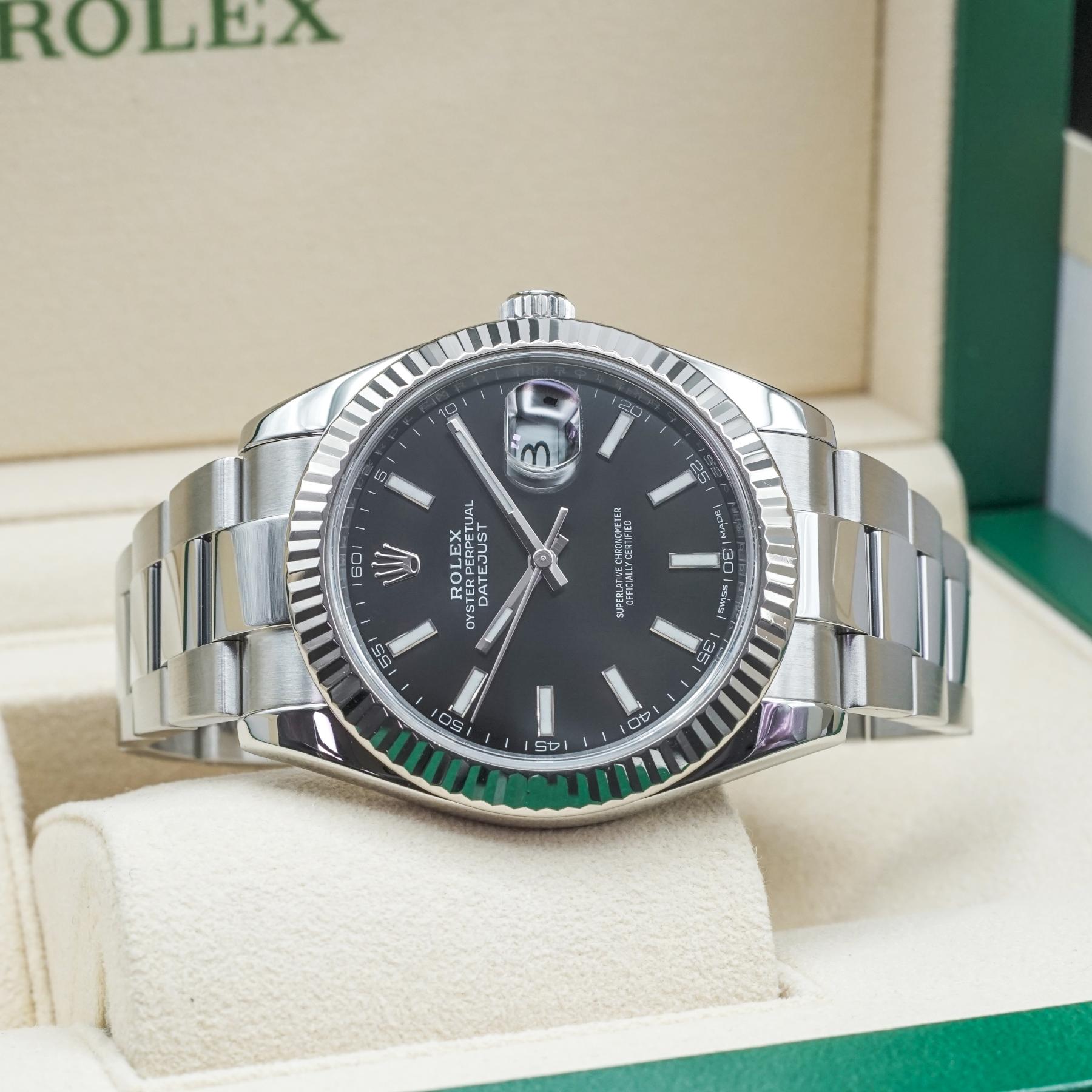 Rolex Datejust 41 126334 Black Dial Fluted Bezel Oyster Steel 2017