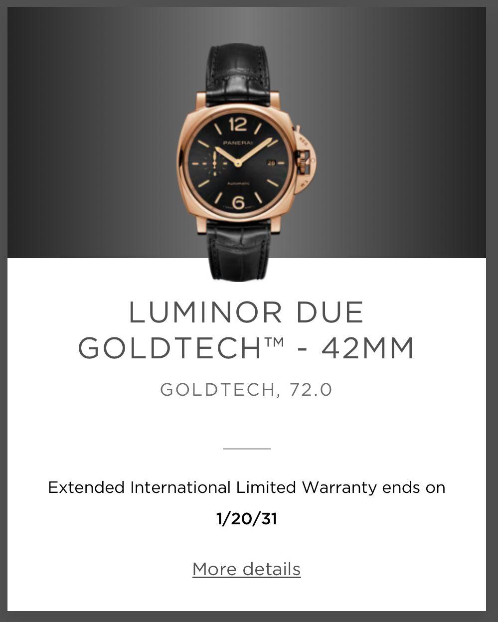 Panerai Luminor Due Goldtech PAM01041 42mm Black Dial Box Papers 2023